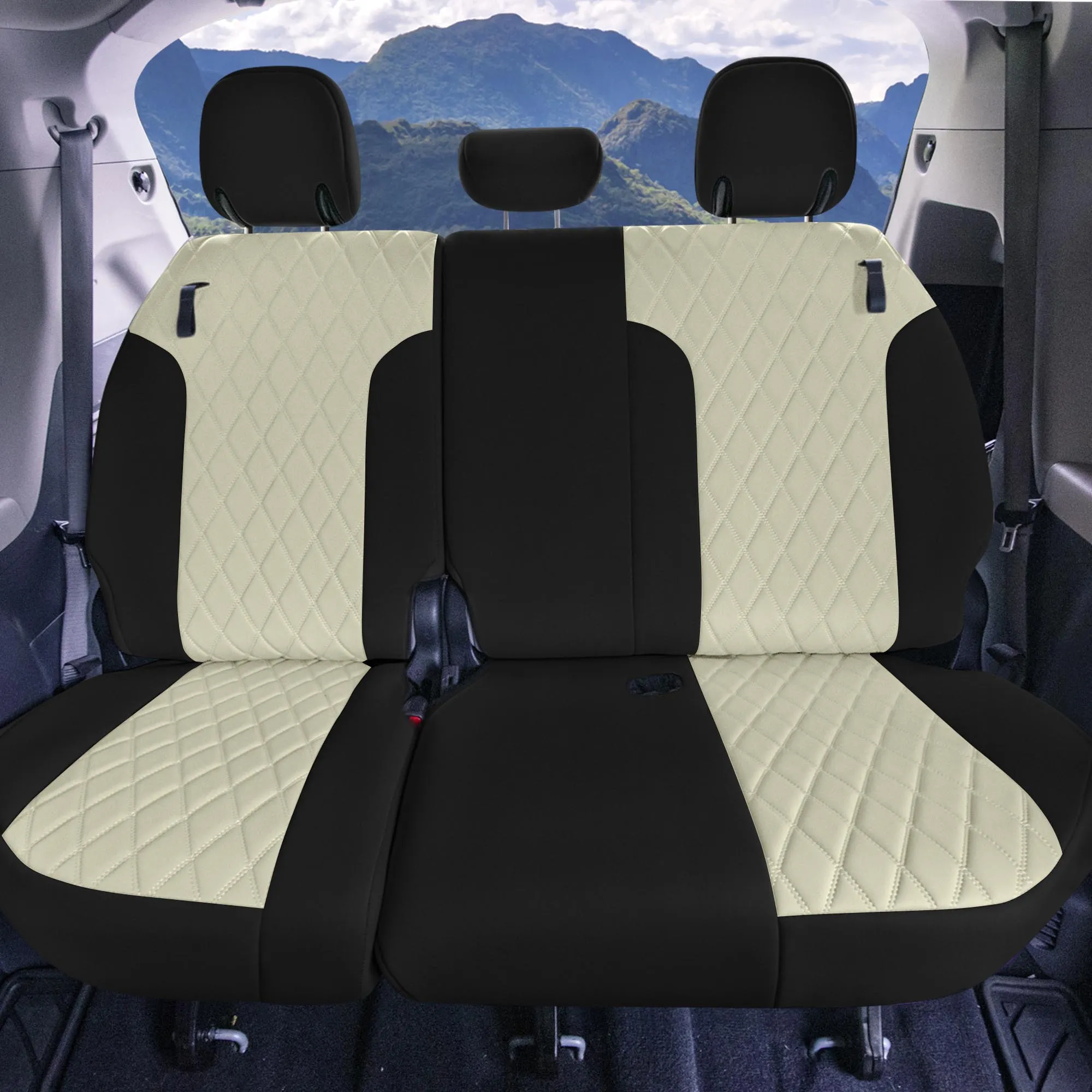 Toyota Sienna 2021 - 2024 - 3rd Row Set Seat Covers - Beige Ultraflex Neoprene