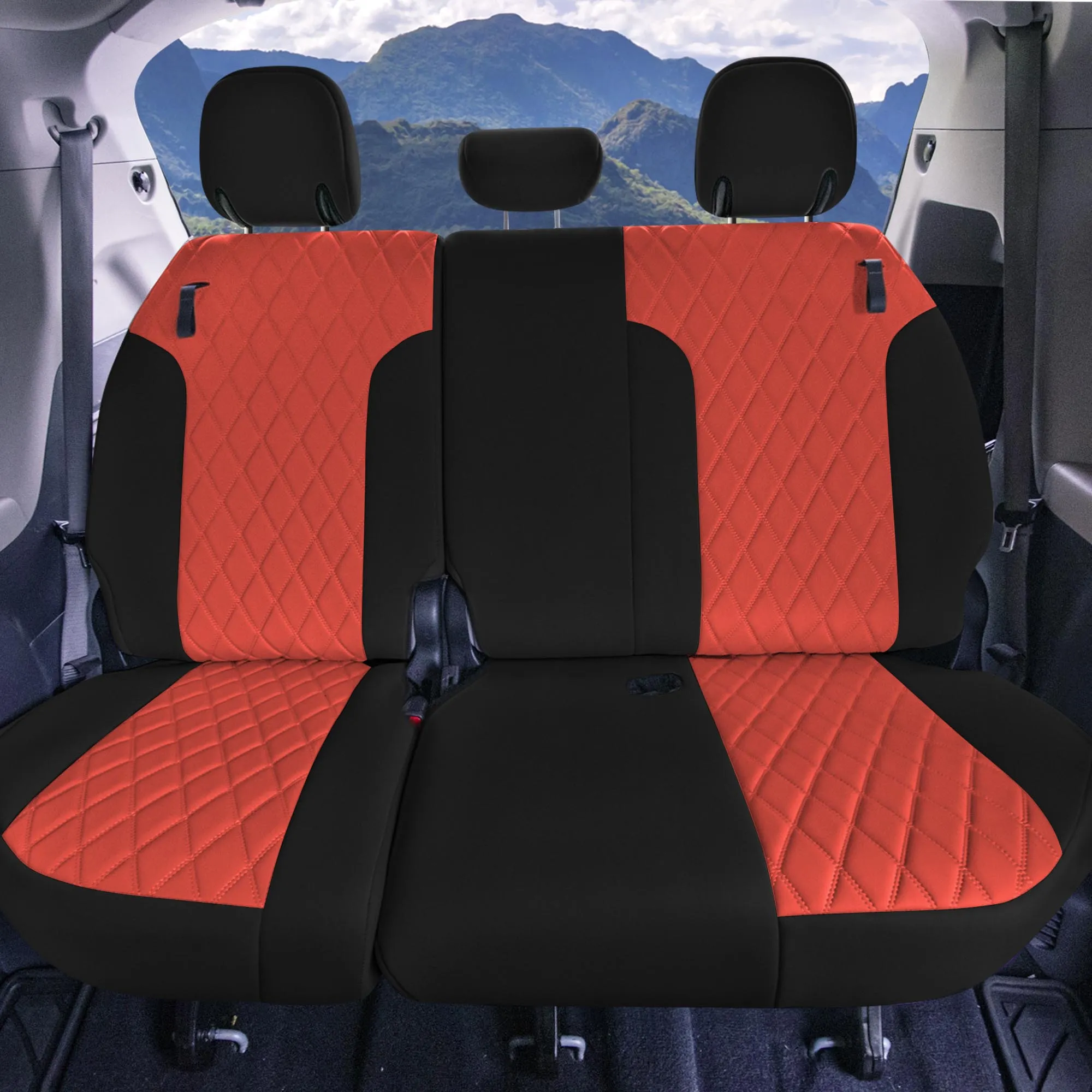 Toyota Sienna 2021 - 2024 - 3rd Row Set Seat Covers - Red Ultraflex Neoprene