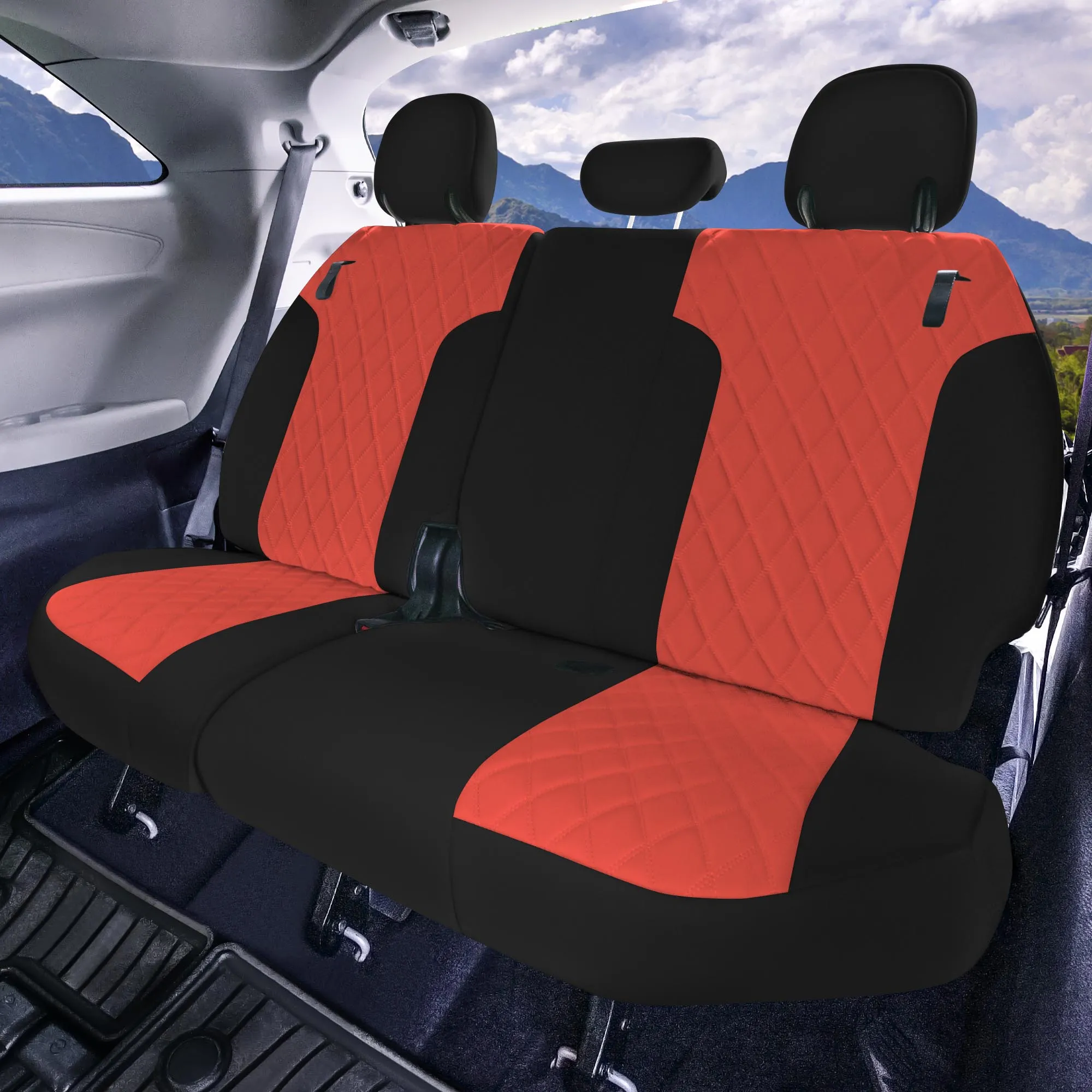 Toyota Sienna 2021 - 2024 - 3rd Row Set Seat Covers - Red Ultraflex Neoprene