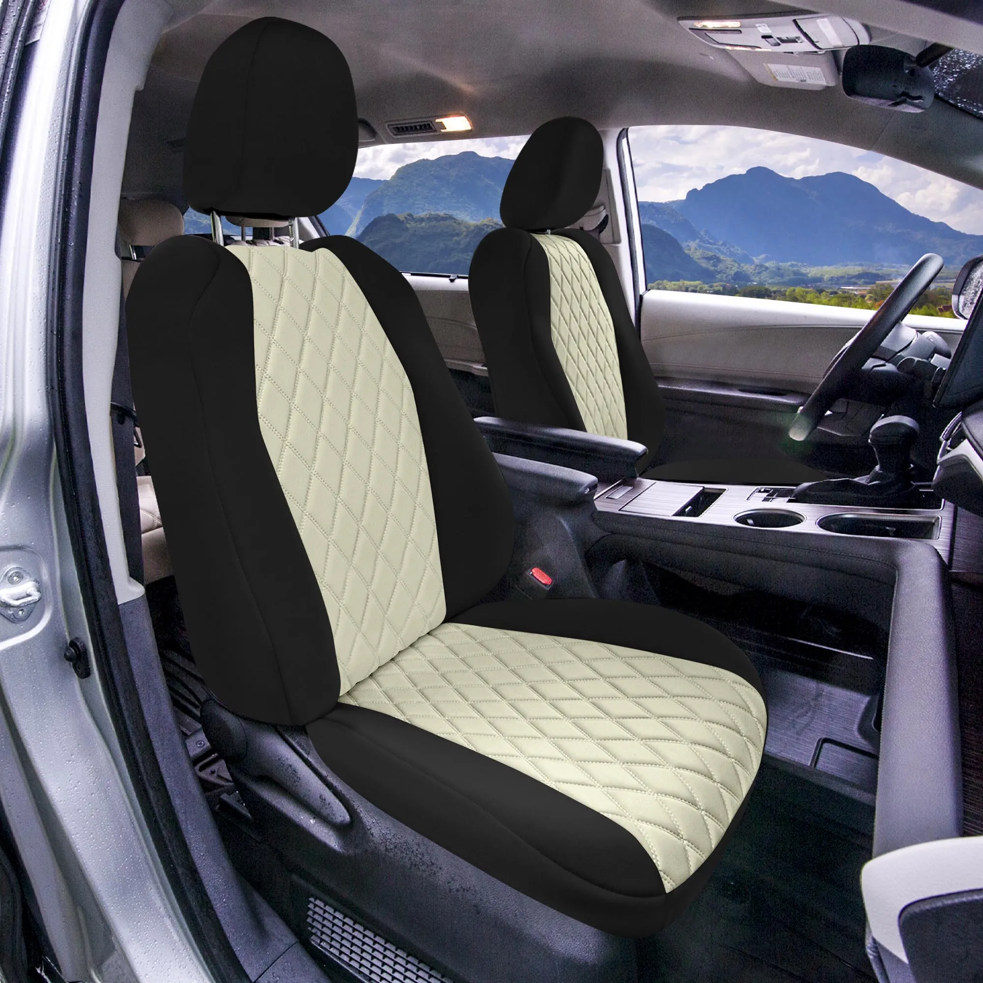 Toyota Sienna - 2021 - 2024 - Front Set Seat Covers - Beige Ultraflex Neoprene