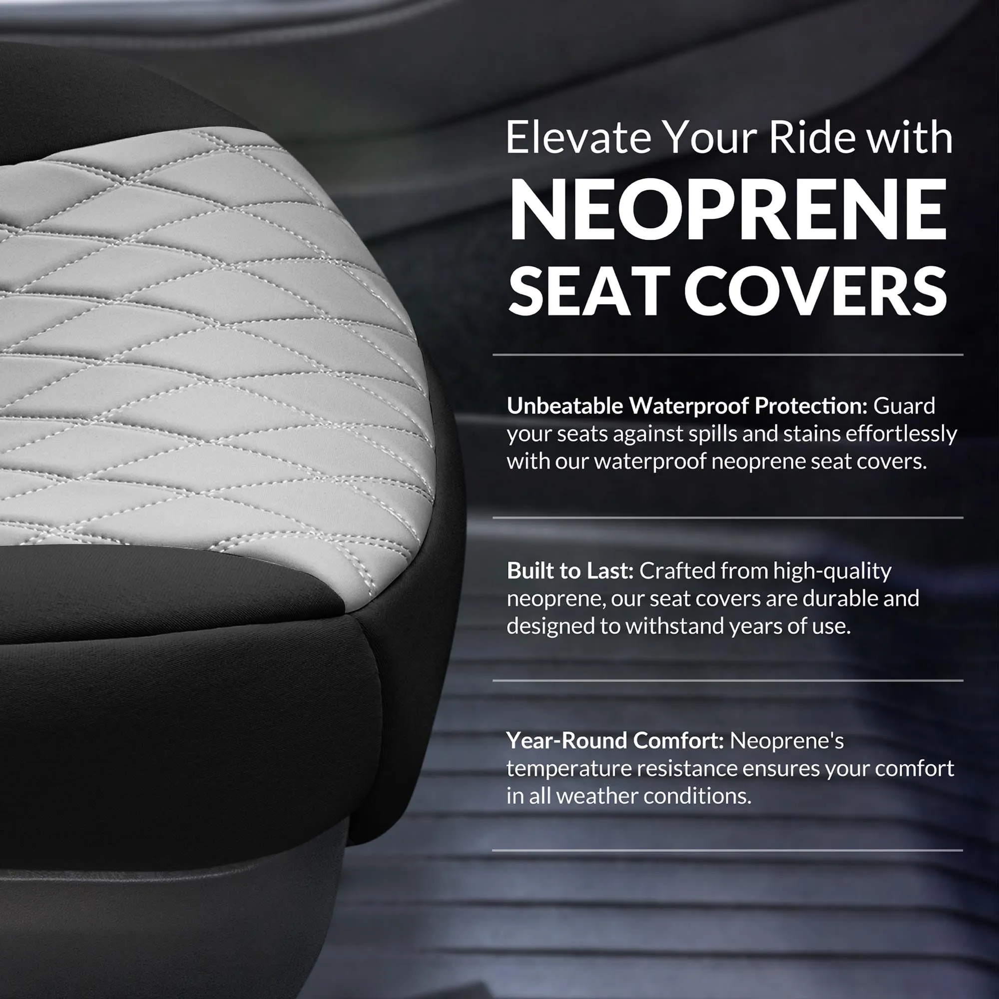 Toyota Sienna - 2021 - 2024 - Front Set Seat Covers - Gray Ultraflex Neoprene