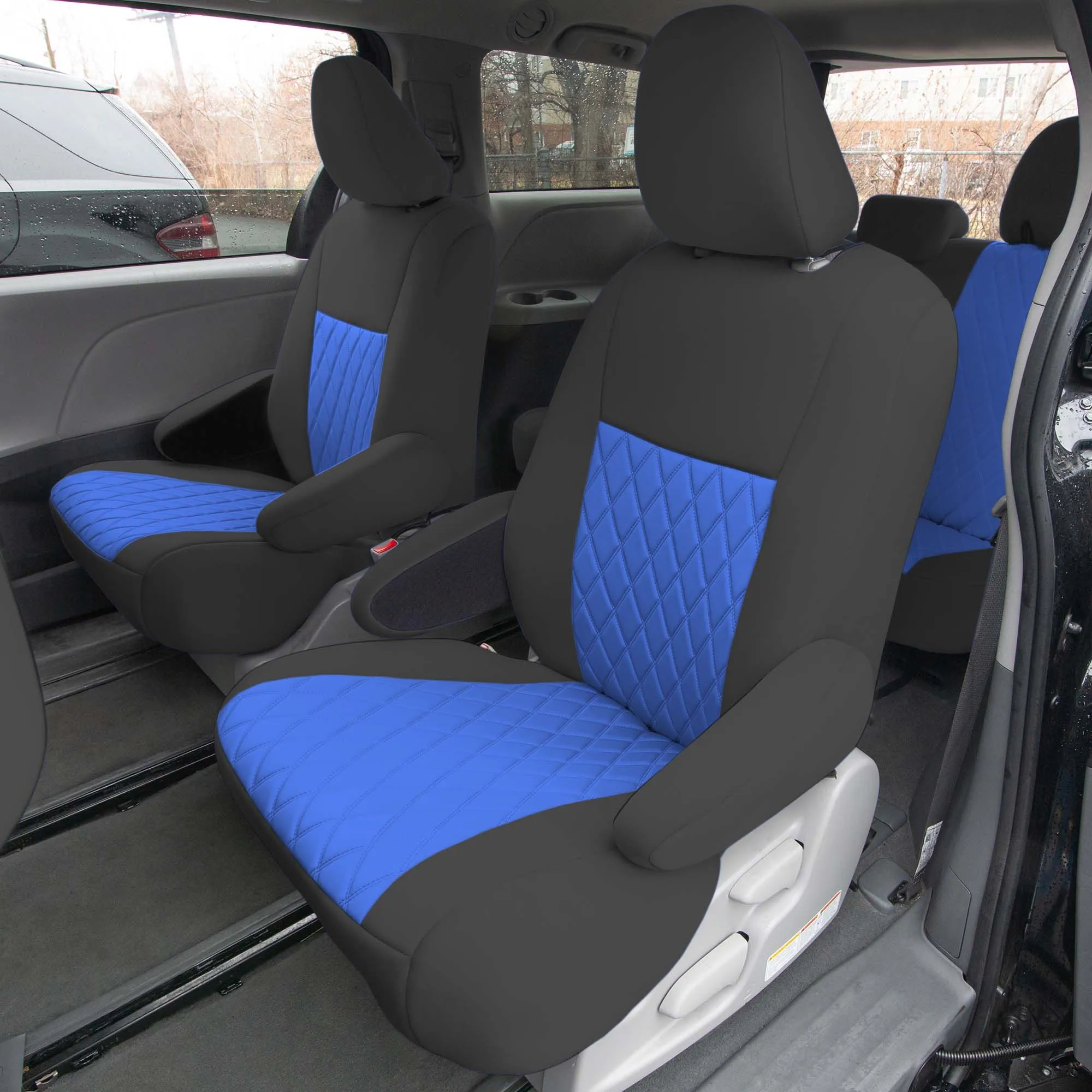 Toyota Sienna 7 Passenger 2011 - 2020 - Full Set Seat Covers - Blue Ultraflex Neoprene