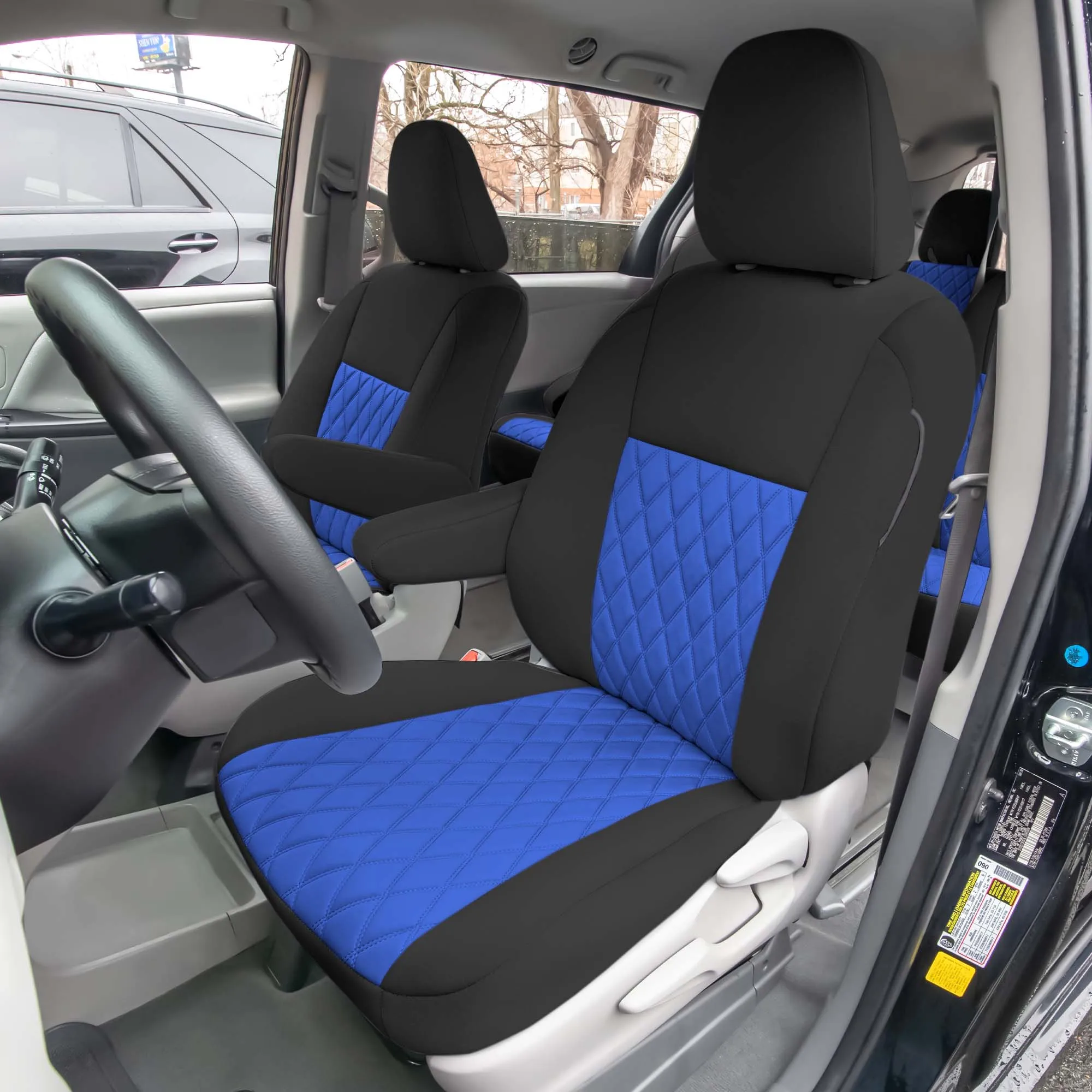 Toyota Sienna 7 Passenger 2011 - 2020 - Full Set Seat Covers - Blue Ultraflex Neoprene