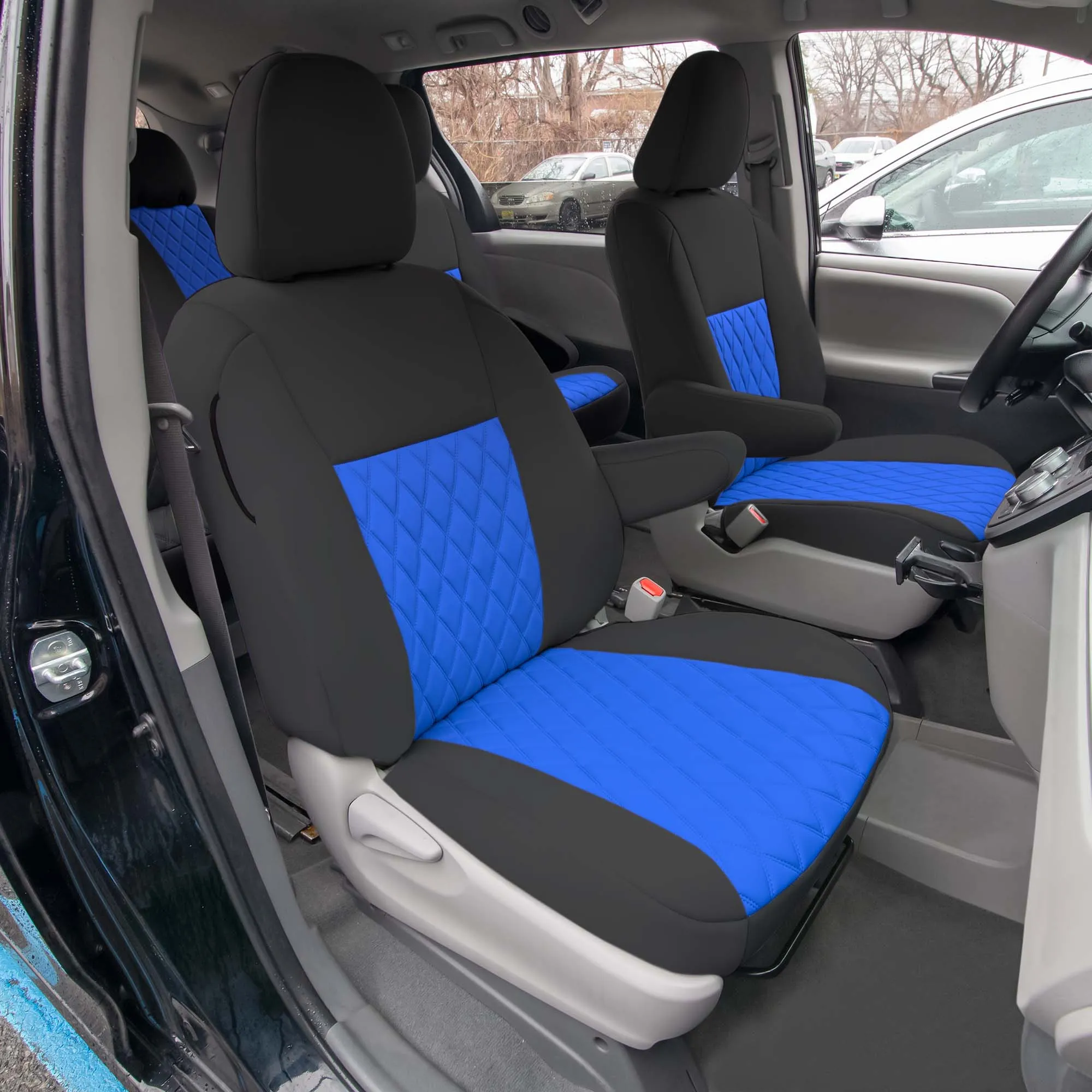 Toyota Sienna 7 Passenger 2011 - 2020 - Full Set Seat Covers - Blue Ultraflex Neoprene