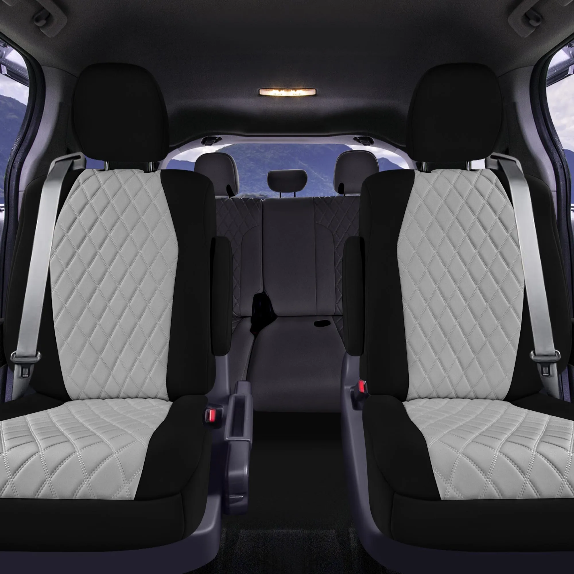 Toyota Sienna 7 Passenger - 2021 - 2024 - 2nd Row Set Seat Covers - Gray Ultraflex Neoprene