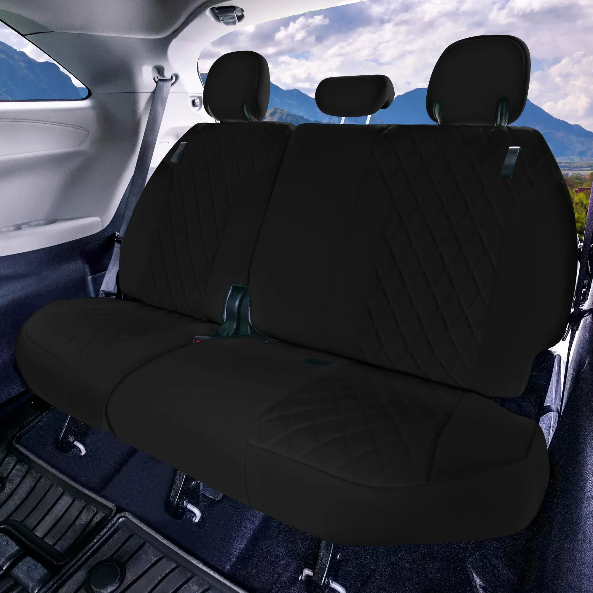 Toyota Sienna 7 Passenger - 2021 - 2024 - Full Set Seat Covers - Black Ultraflex Neoprene