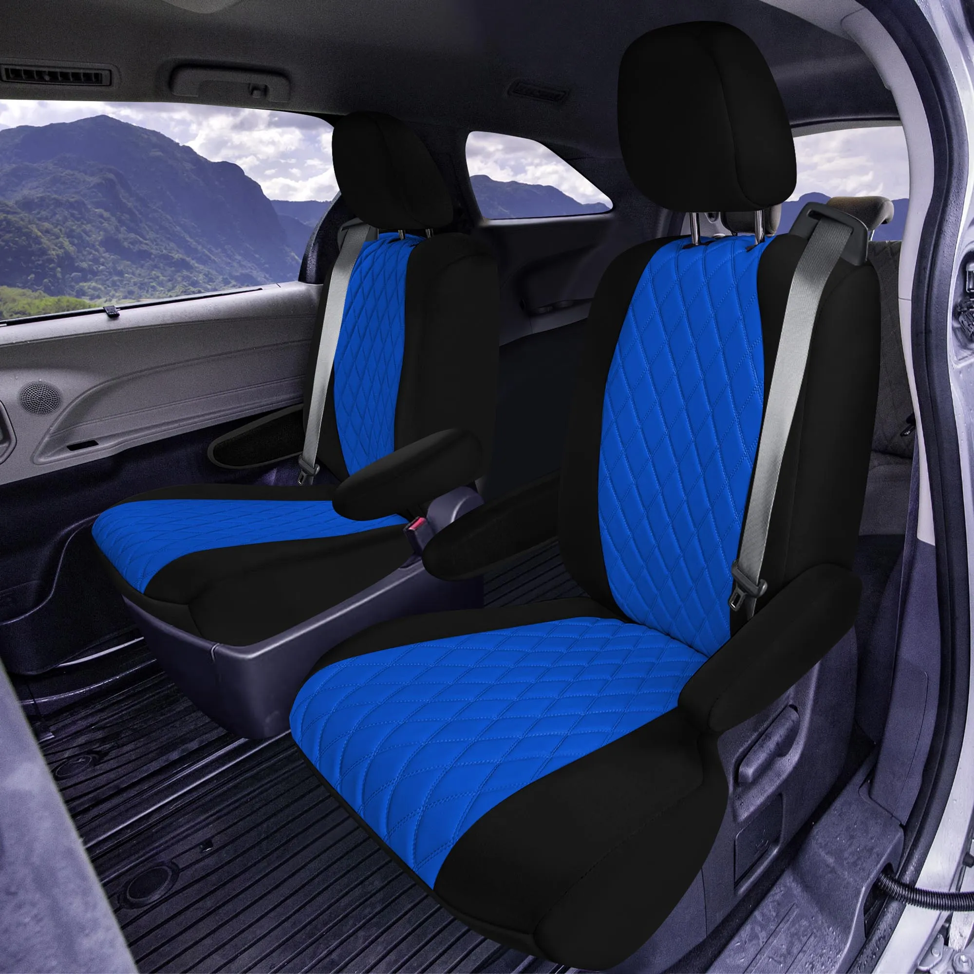 Toyota Sienna 7 Passenger - 2021 - 2024 - Full Set Seat Covers - Blue Ultraflex Neoprene