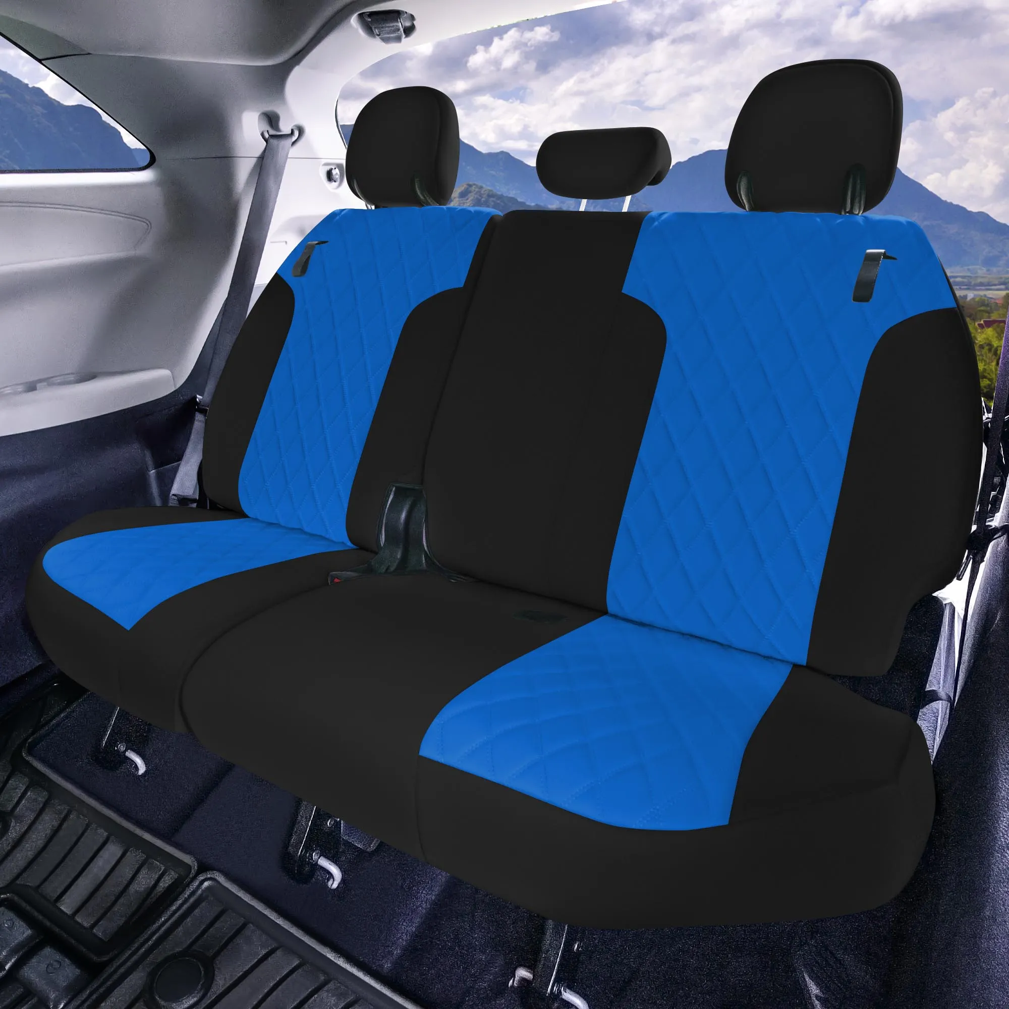 Toyota Sienna 7 Passenger - 2021 - 2024 - Full Set Seat Covers - Blue Ultraflex Neoprene