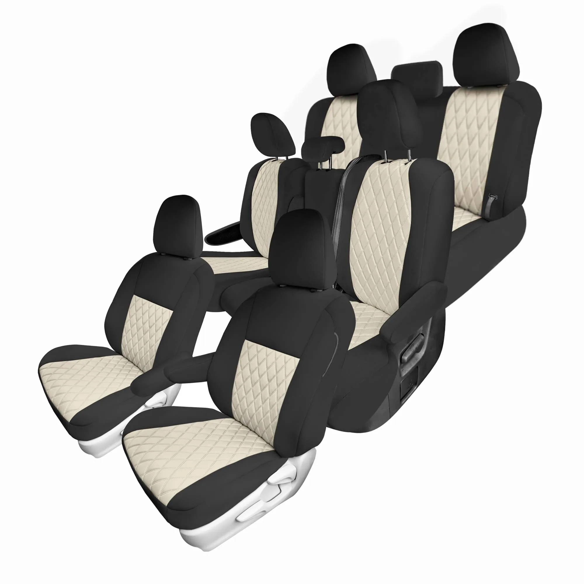 Toyota Sienna 8 Passenger 2011 - 2020 - Full Set Seat Covers - Beige Ultraflex Neoprene