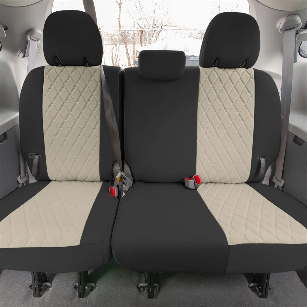 Toyota Sienna 8 Passenger 2011 - 2020 - Full Set Seat Covers - Beige Ultraflex Neoprene
