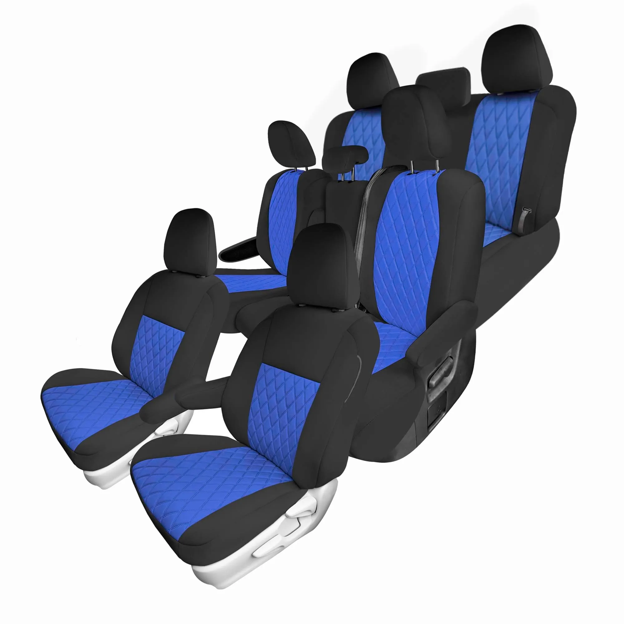 Toyota Sienna 8 Passenger 2011 - 2020 - Full Set Seat Covers - Blue Ultraflex Neoprene