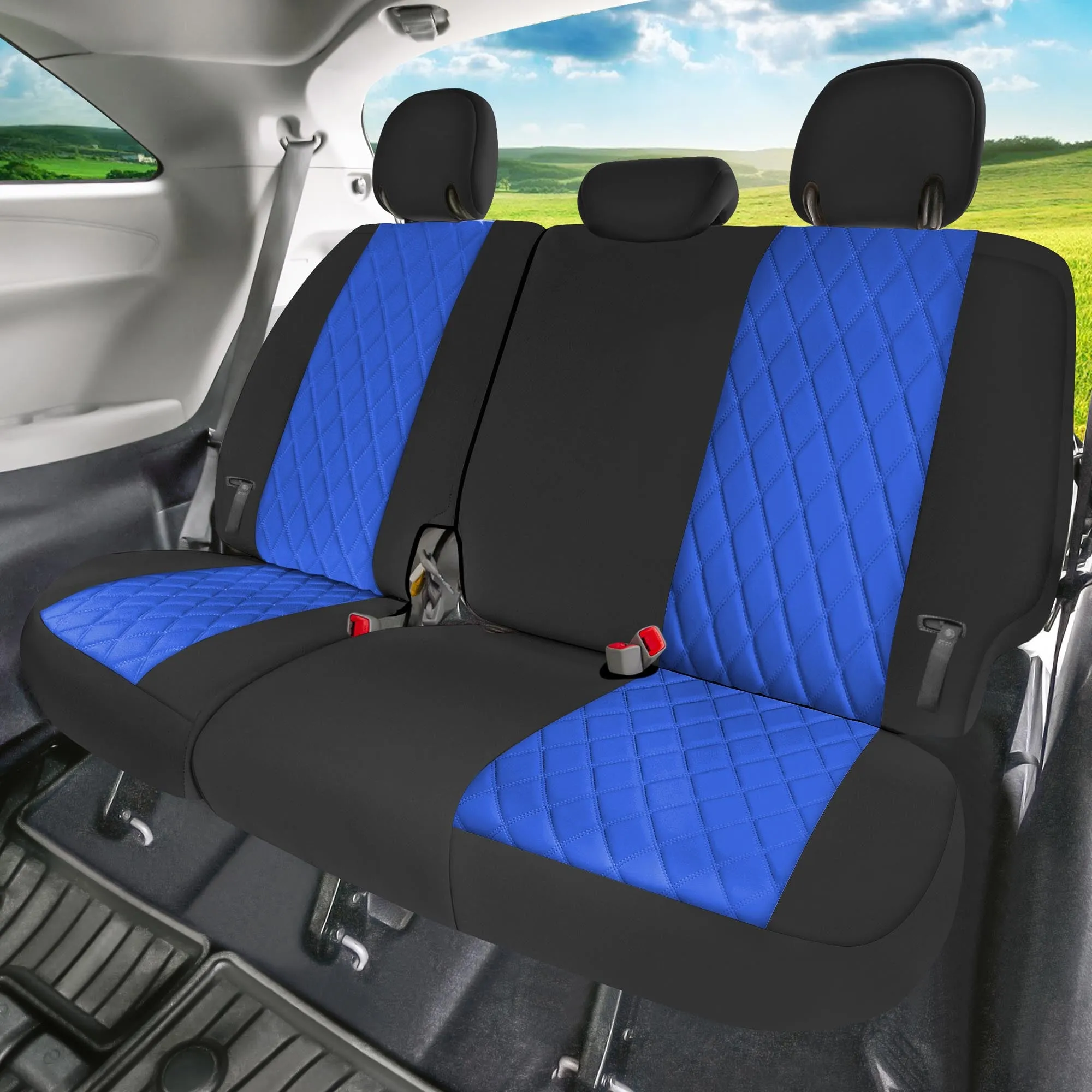 Toyota Sienna 8 Passenger 2011 - 2020 - Full Set Seat Covers - Blue Ultraflex Neoprene