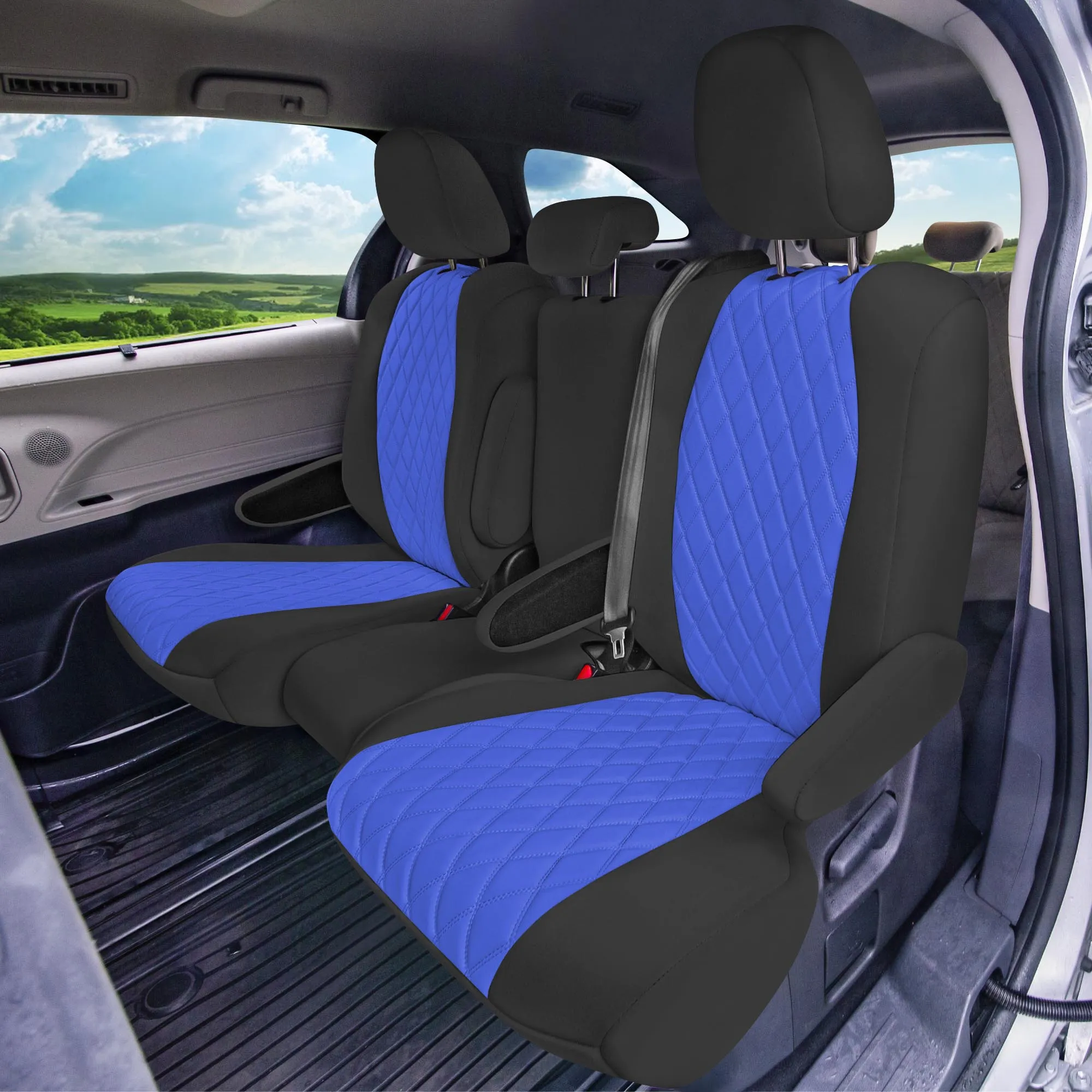 Toyota Sienna 8 Passenger 2011 - 2020 - Full Set Seat Covers - Blue Ultraflex Neoprene