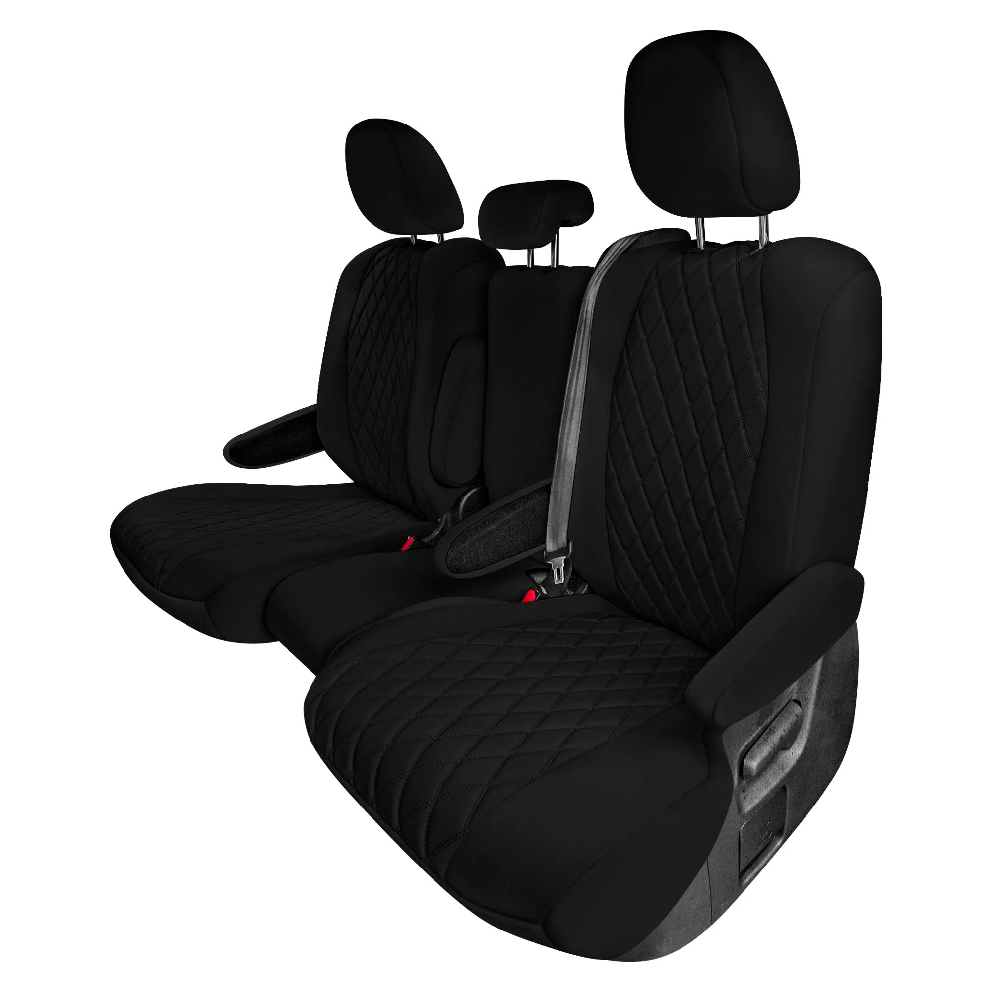 Toyota Sienna 8 Passenger - 2021 - 2024 - 2nd Row Set Seat Covers - Black Ultraflex Neoprene