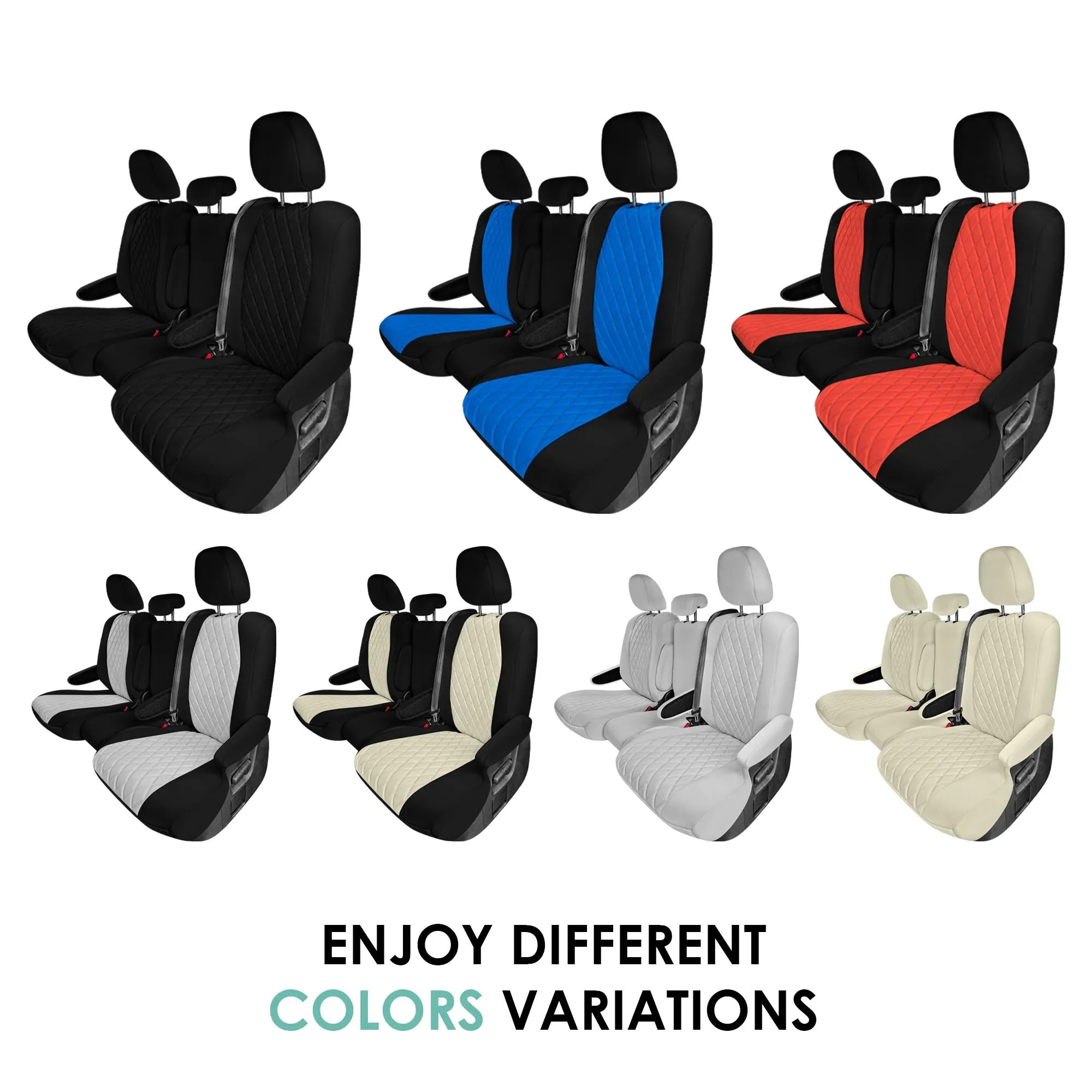 Toyota Sienna 8 Passenger - 2021 - 2024 - 2nd Row Set Seat Covers - Gray Ultraflex Neoprene