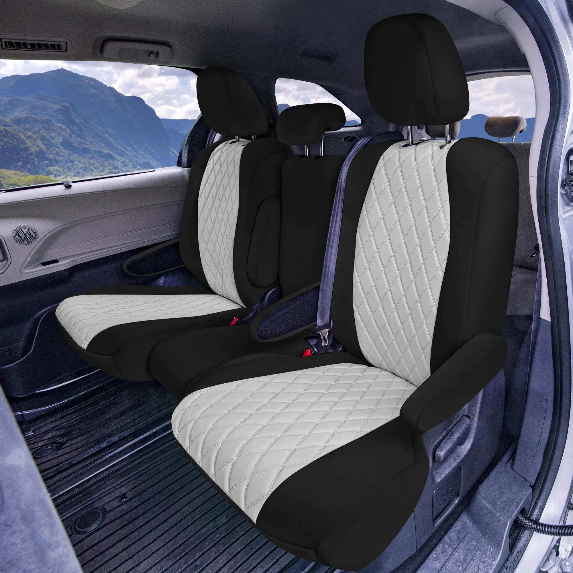 Toyota Sienna 8 Passenger - 2021 - 2024 - 2nd Row Set Seat Covers - Gray Ultraflex Neoprene