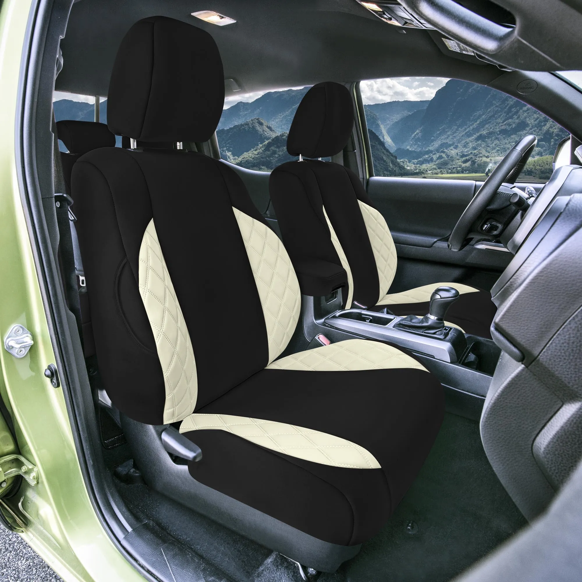Toyota Tacoma - 2016-2023 - Front Set Seat Covers - Beige Ultraflex Neoprene