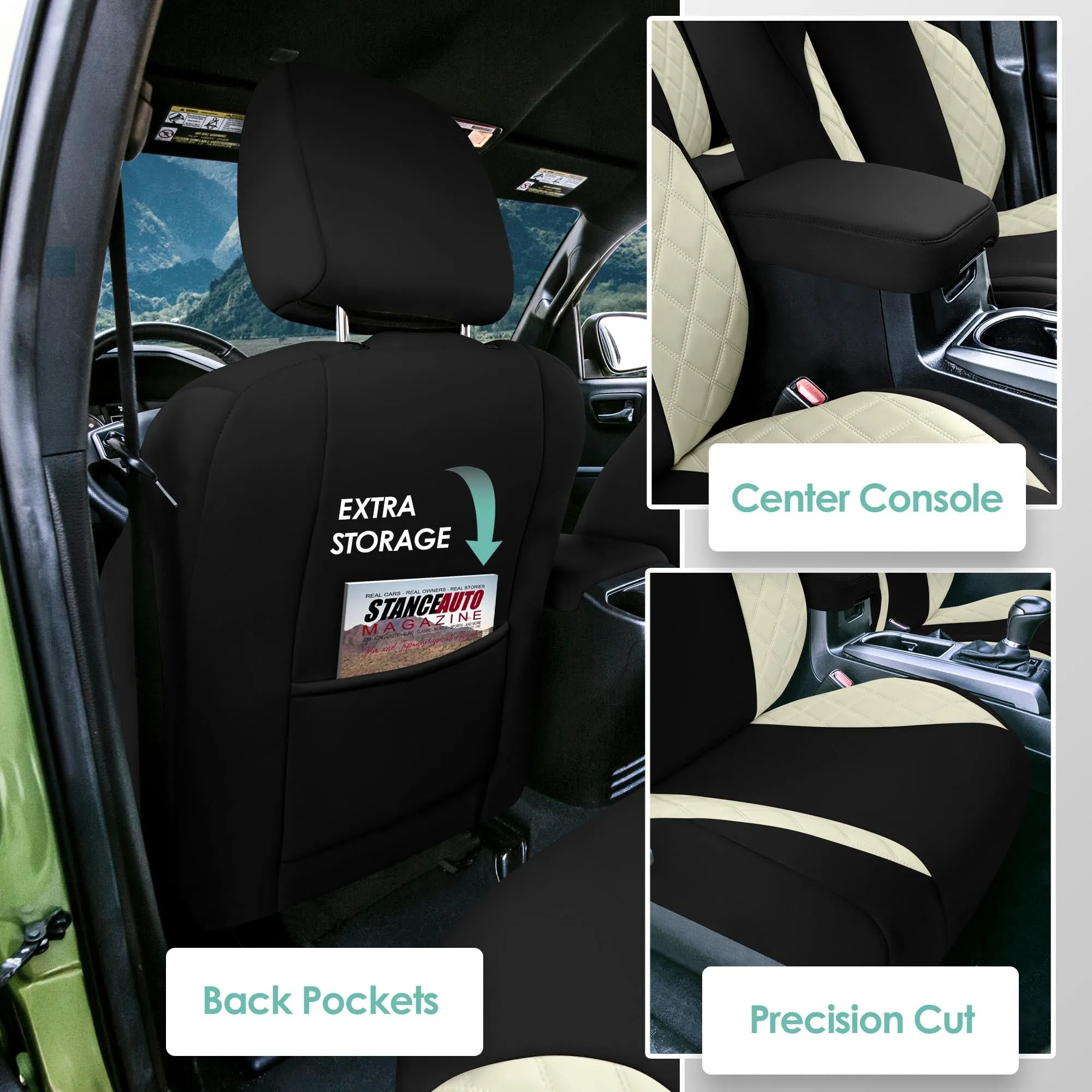 Toyota Tacoma - 2016-2023 - Front Set Seat Covers - Beige Ultraflex Neoprene