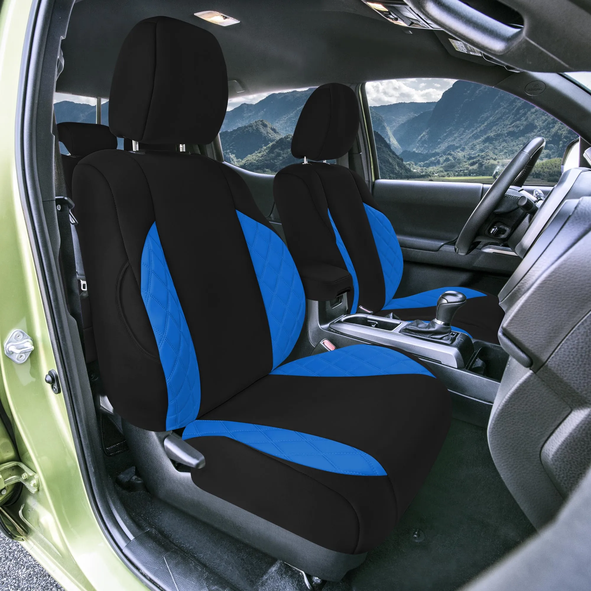 Toyota Tacoma - 2016-2023 - Front Set Seat Covers - Blue Ultraflex Neoprene