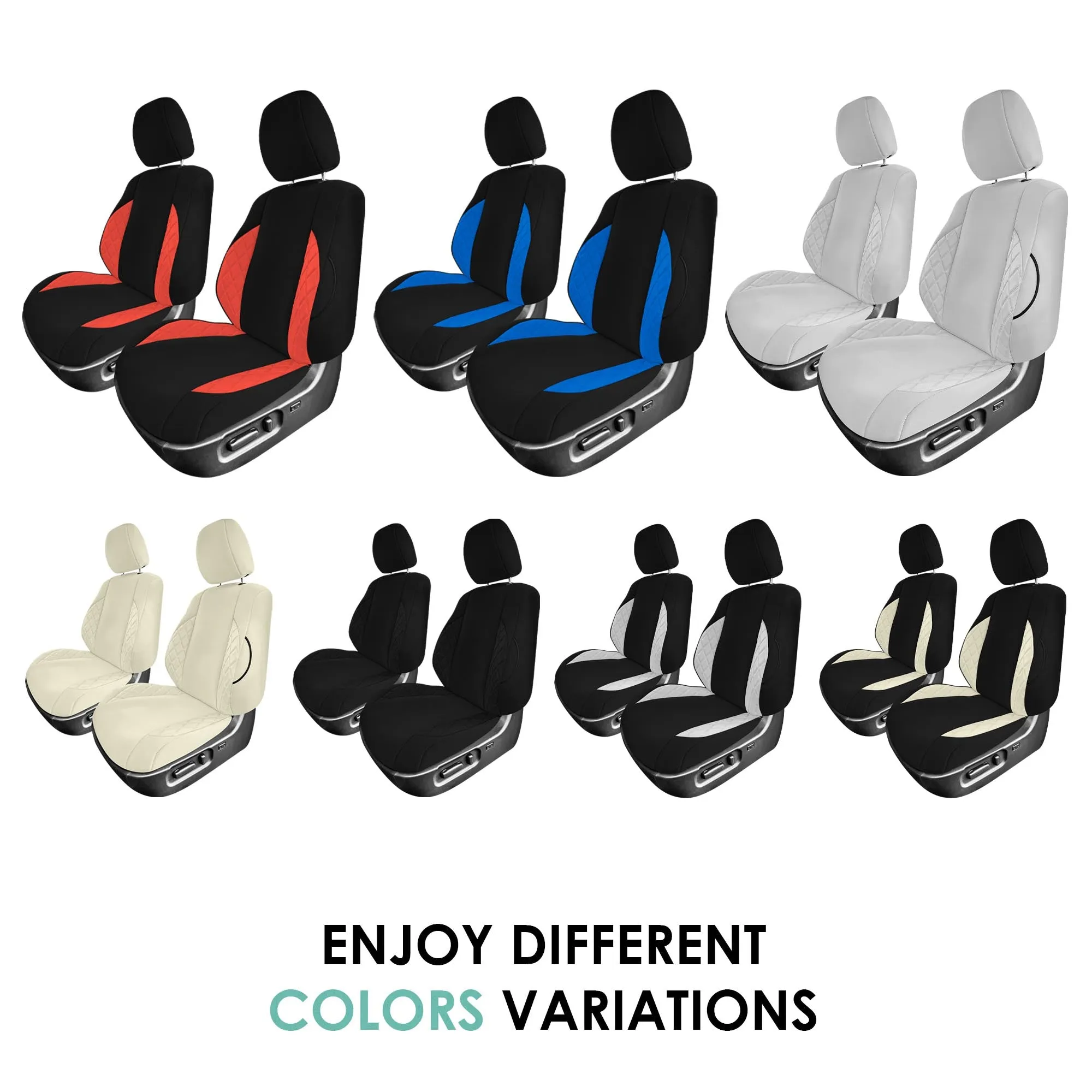 Toyota Tacoma - 2016-2023 - Front Set Seat Covers - Blue Ultraflex Neoprene