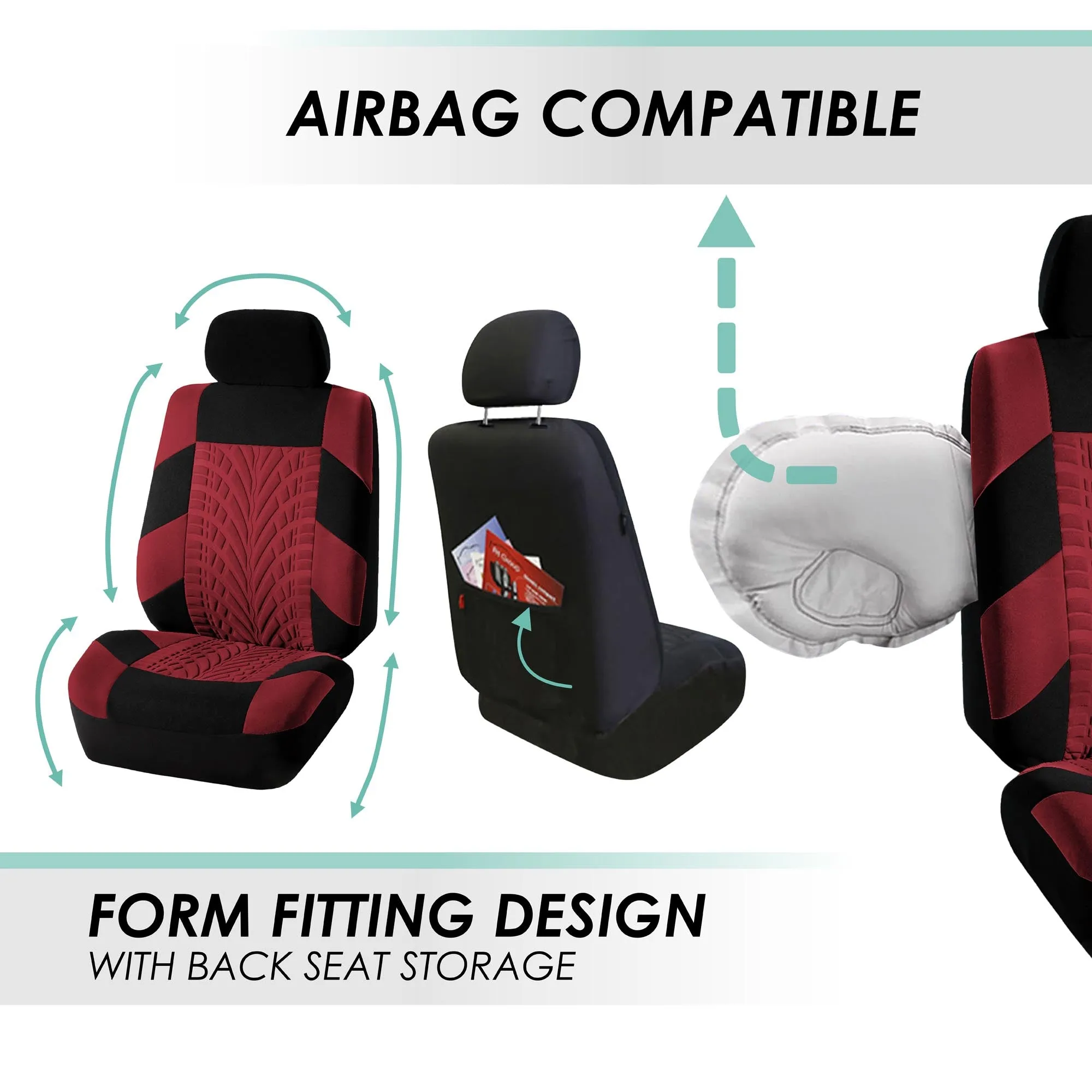 Travel Master Seat Covers - Full Set Burgundy
