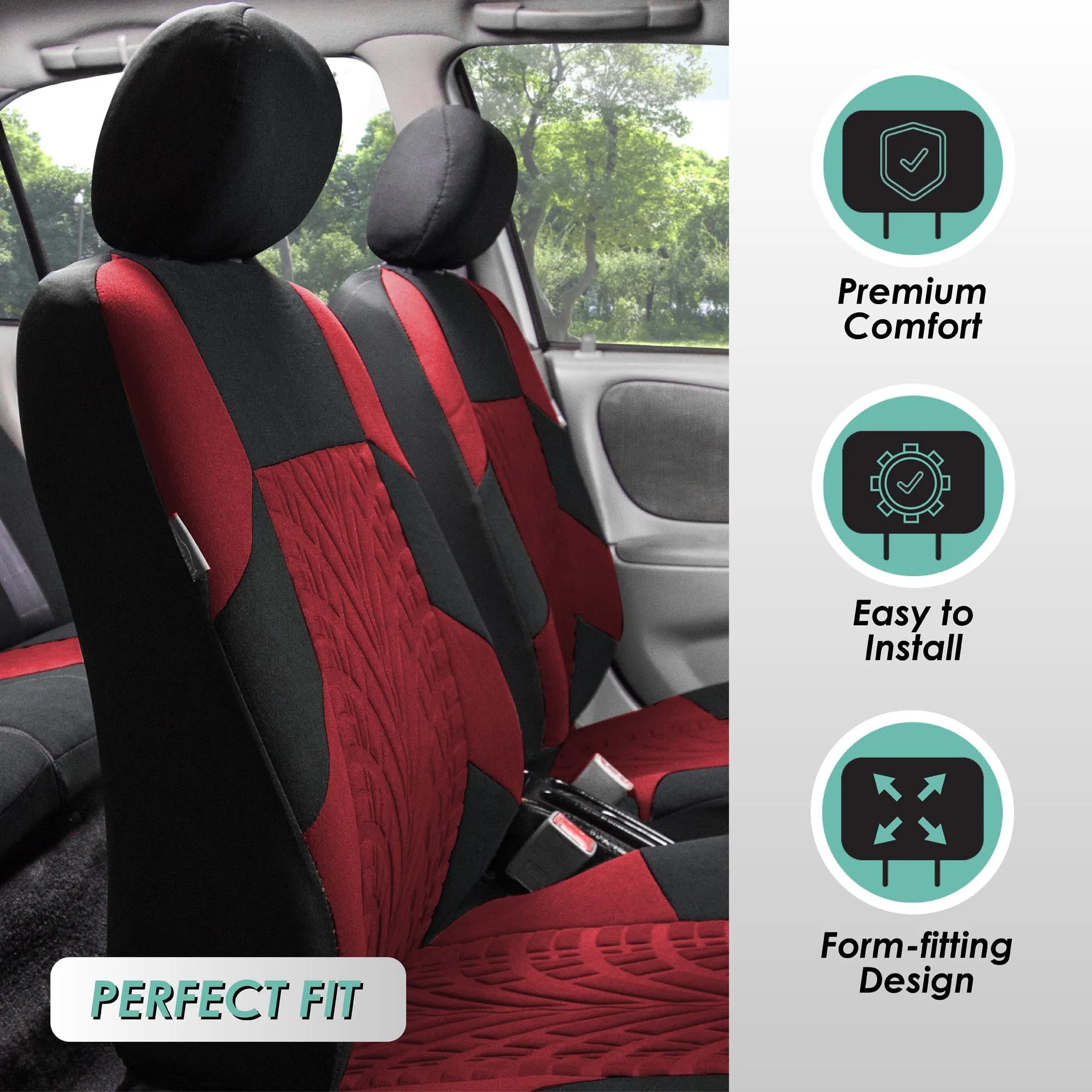 Travel Master Seat Covers - Full Set Burgundy