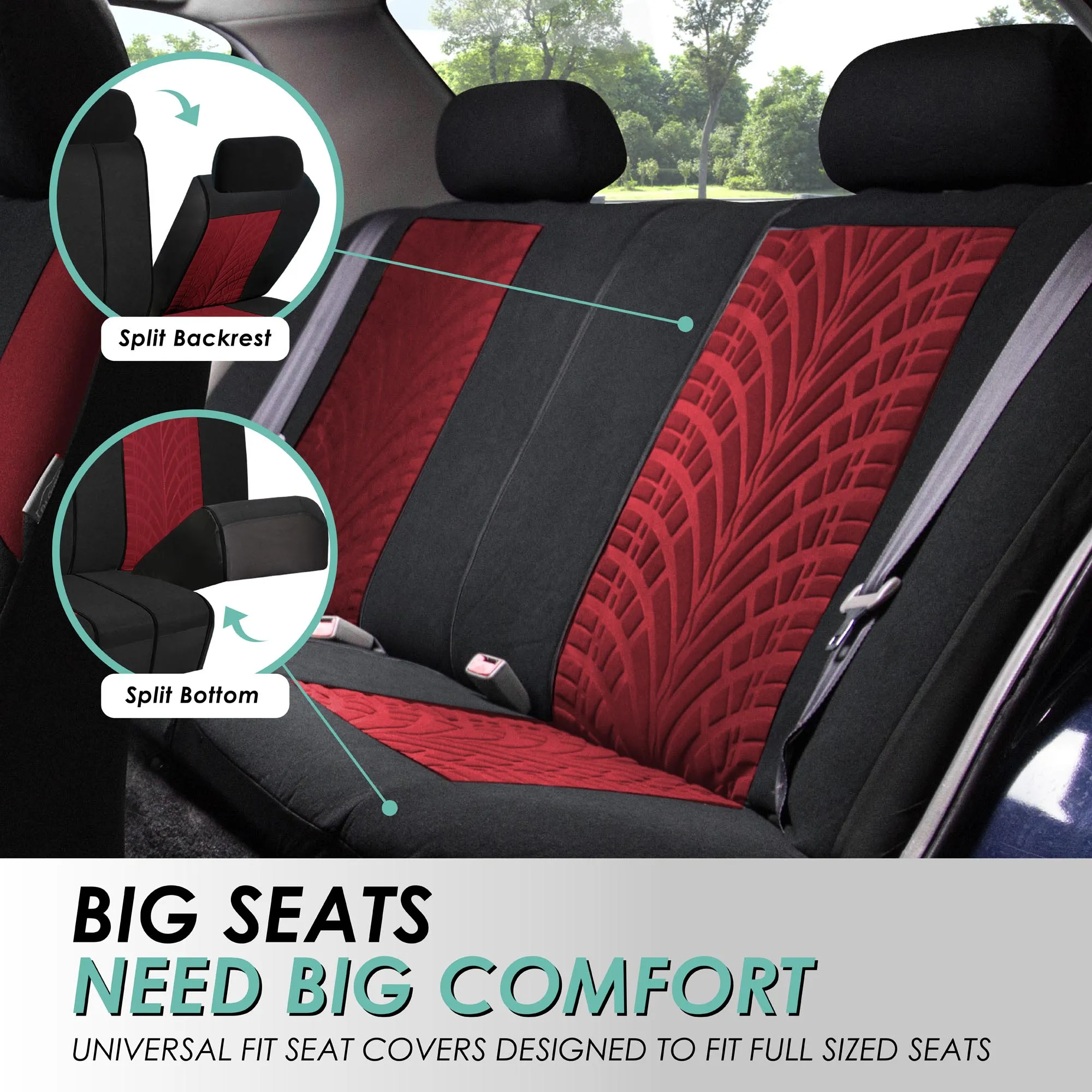 Travel Master Seat Covers - Full Set Burgundy