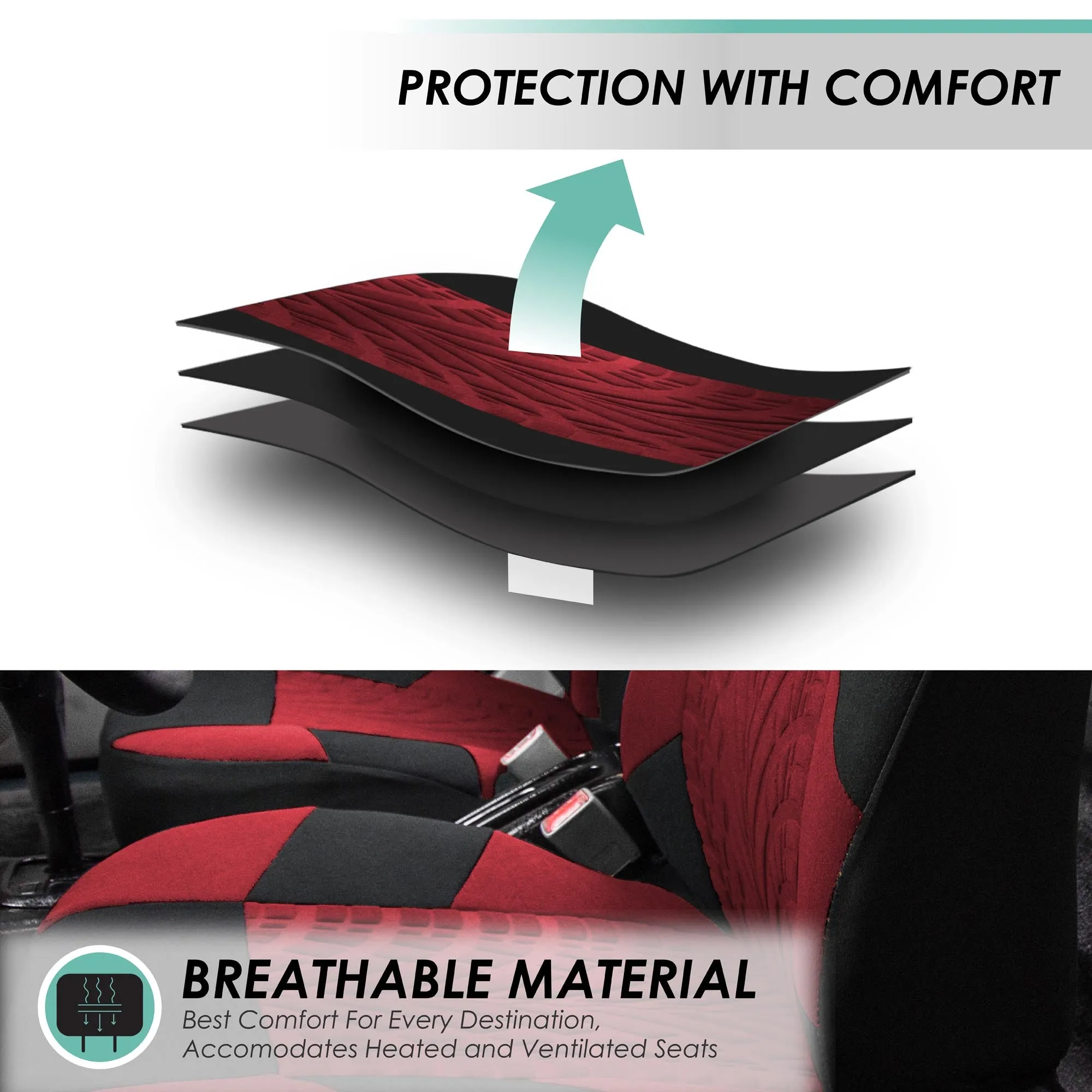Travel Master Seat Covers - Full Set Burgundy
