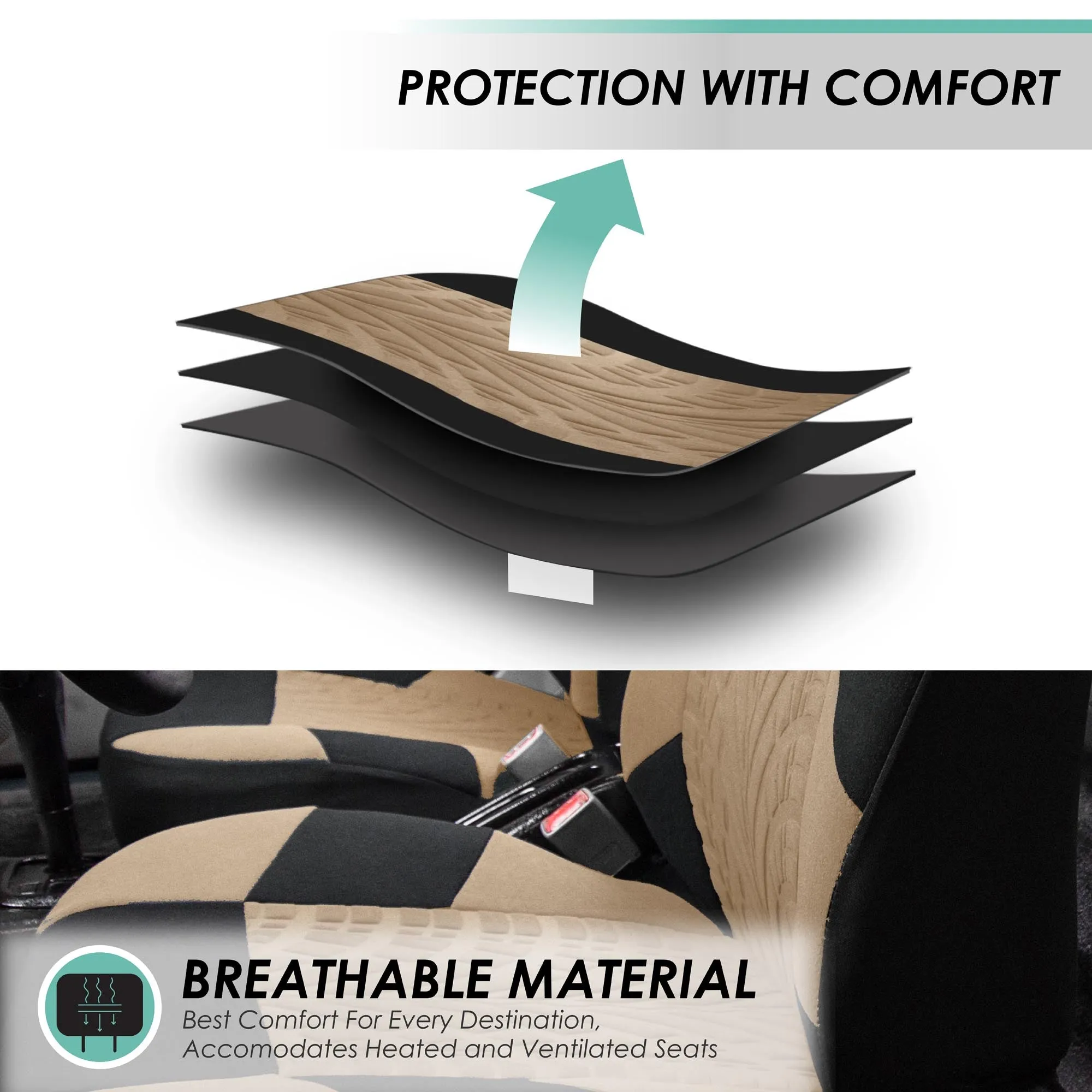 Travel Master Seat Covers - Rear Beige