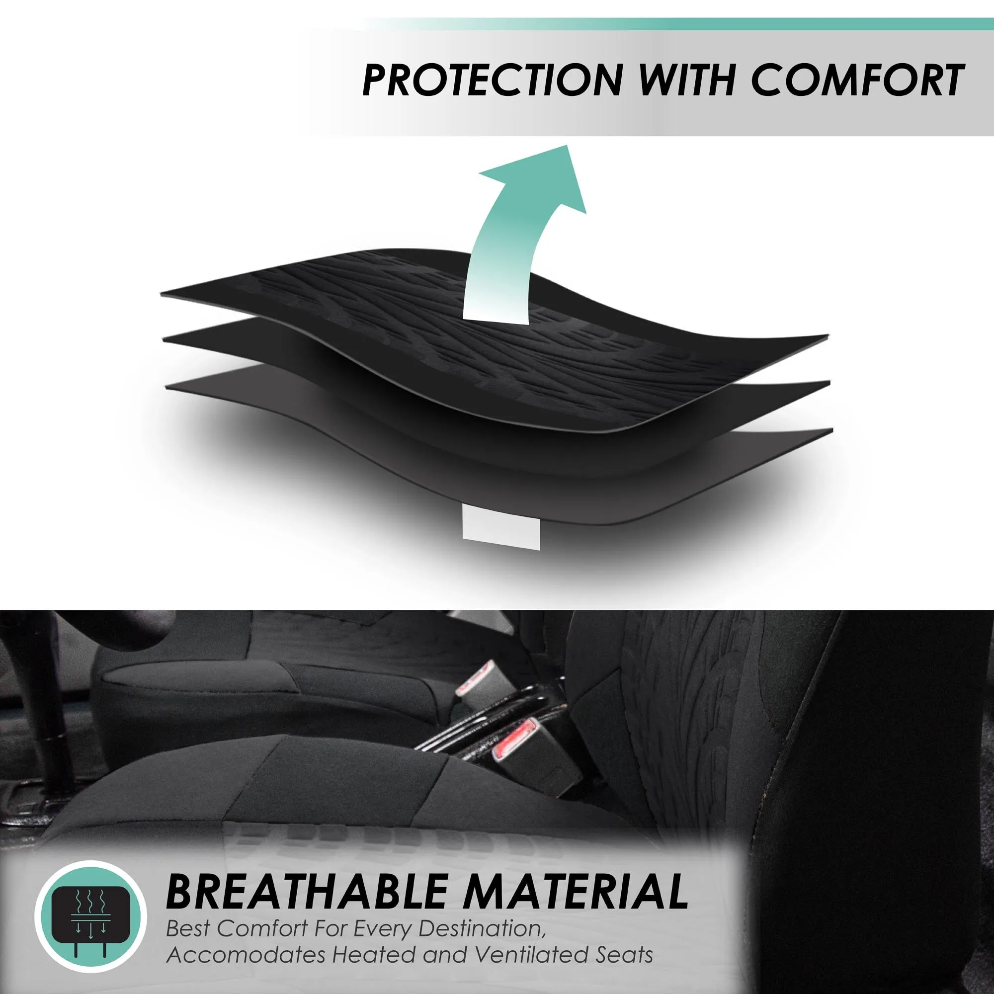 Travel Master Seat Covers - Rear Black