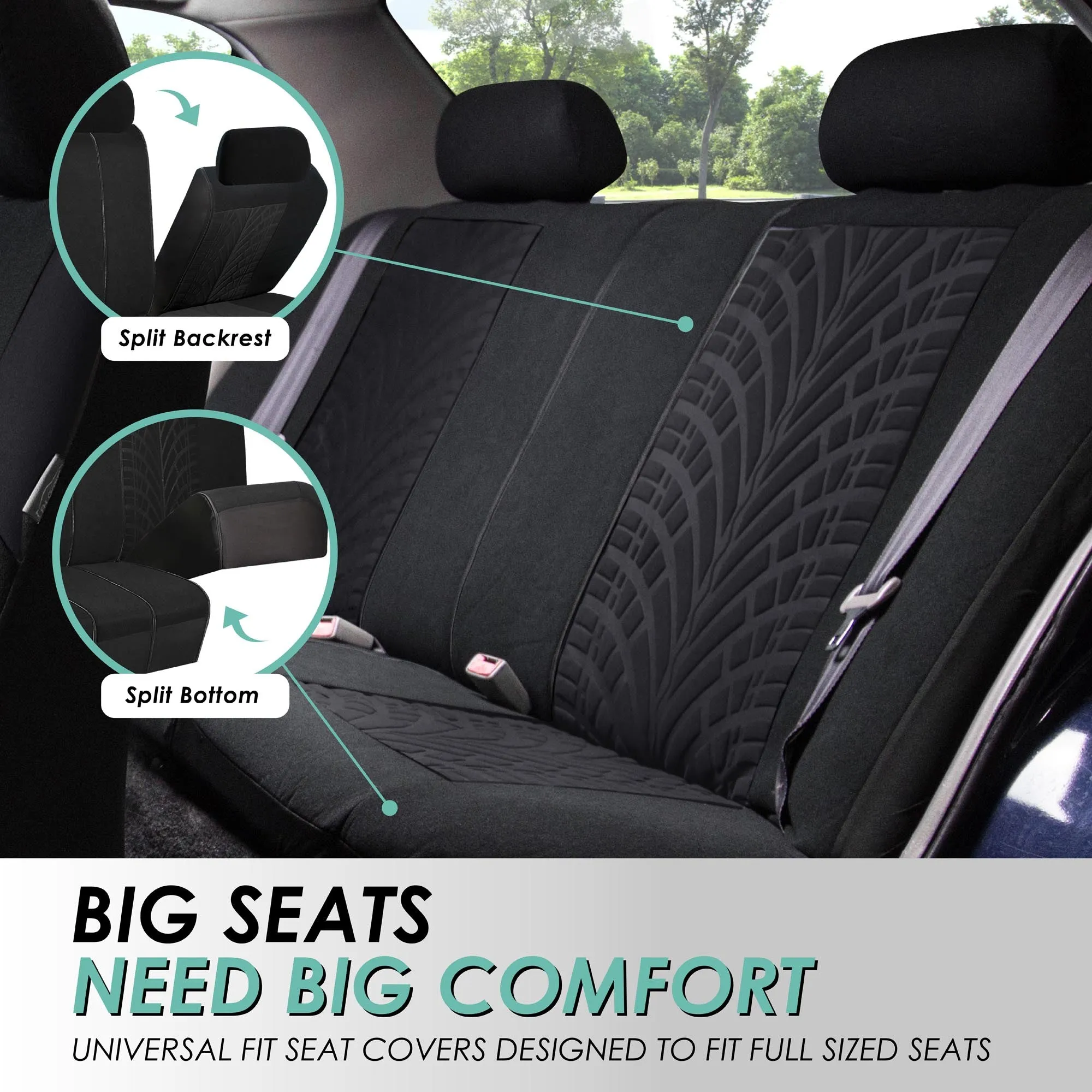 Travel Master Seat Covers - Rear Black