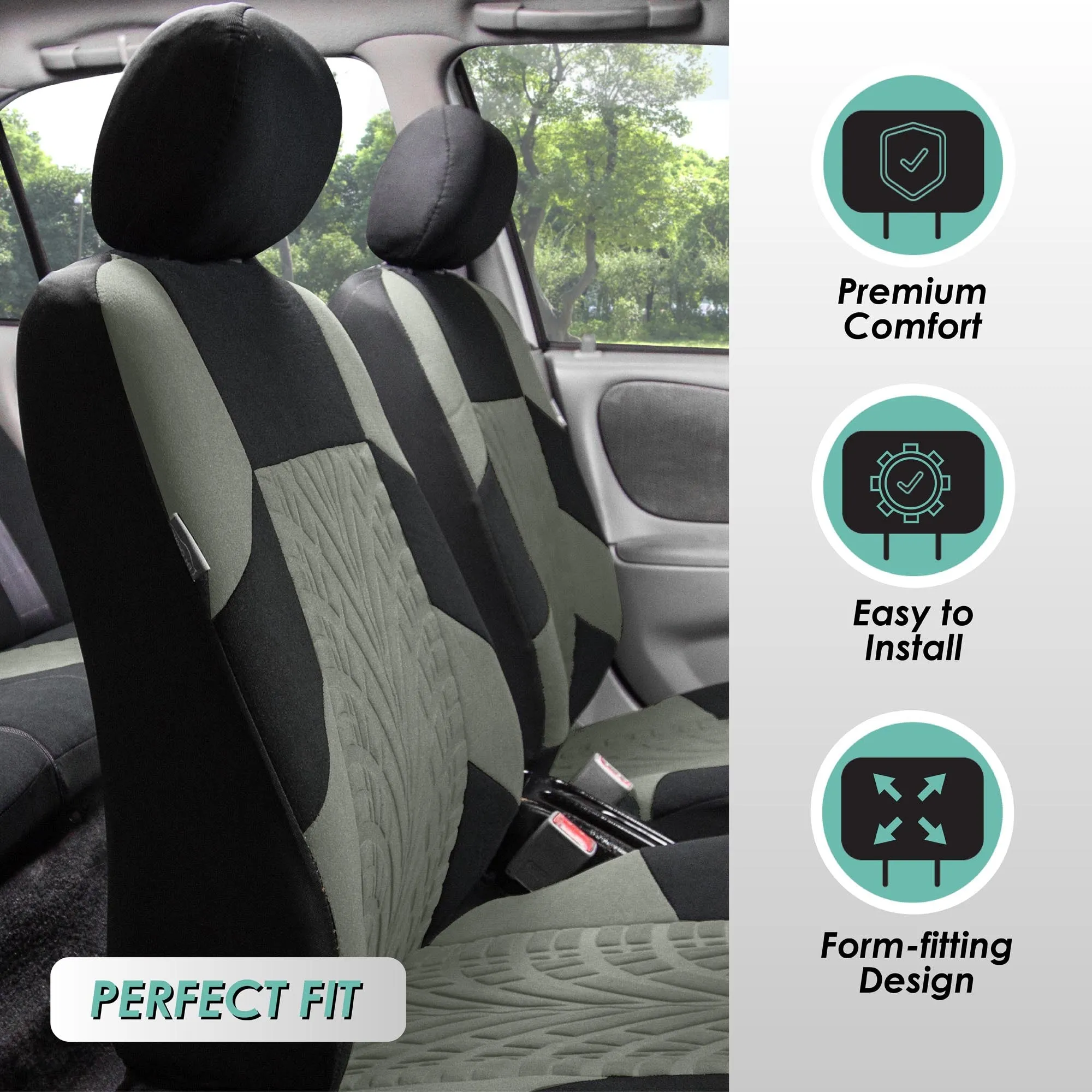 Travel Master Seat Covers - Rear Gray