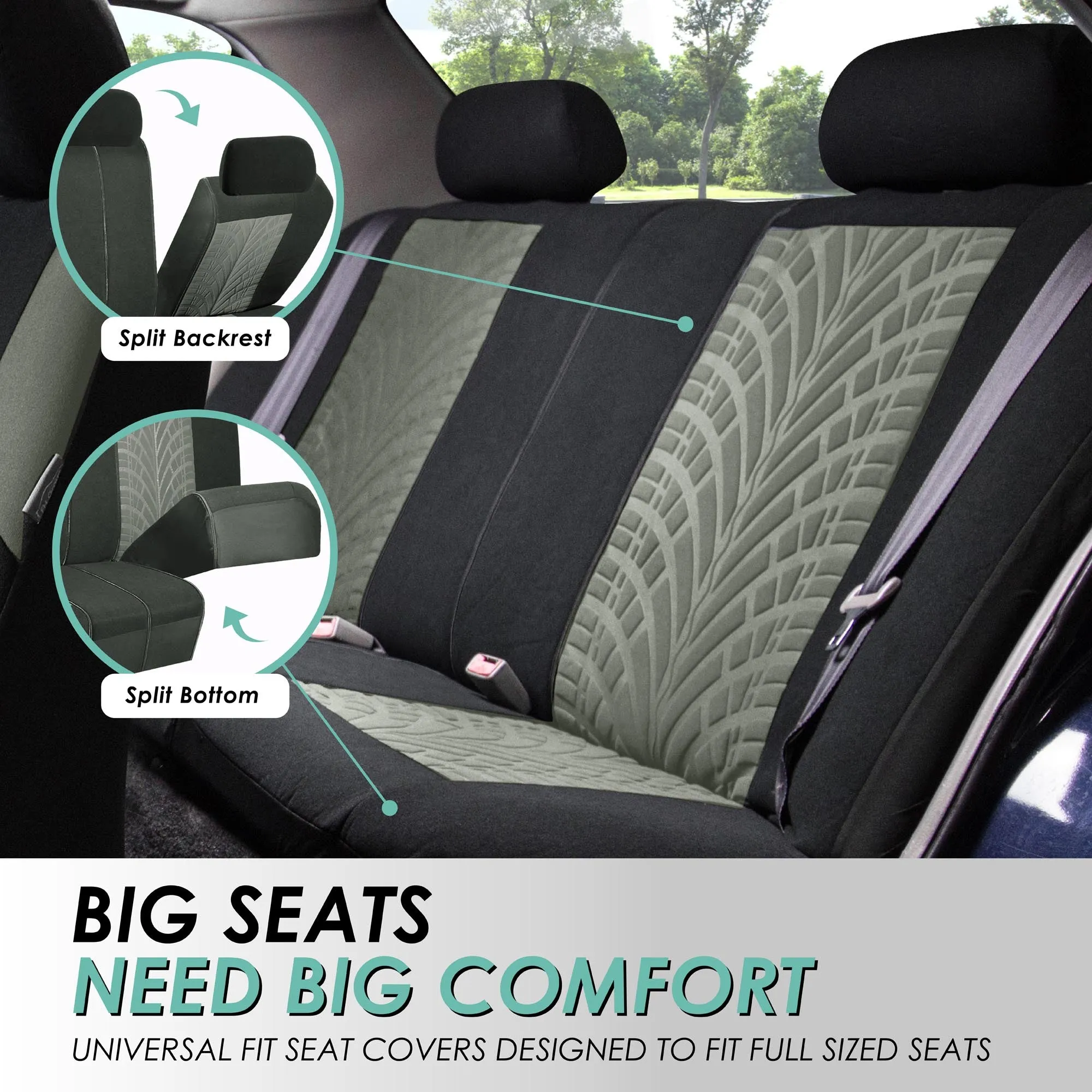 Travel Master Seat Covers - Rear Gray