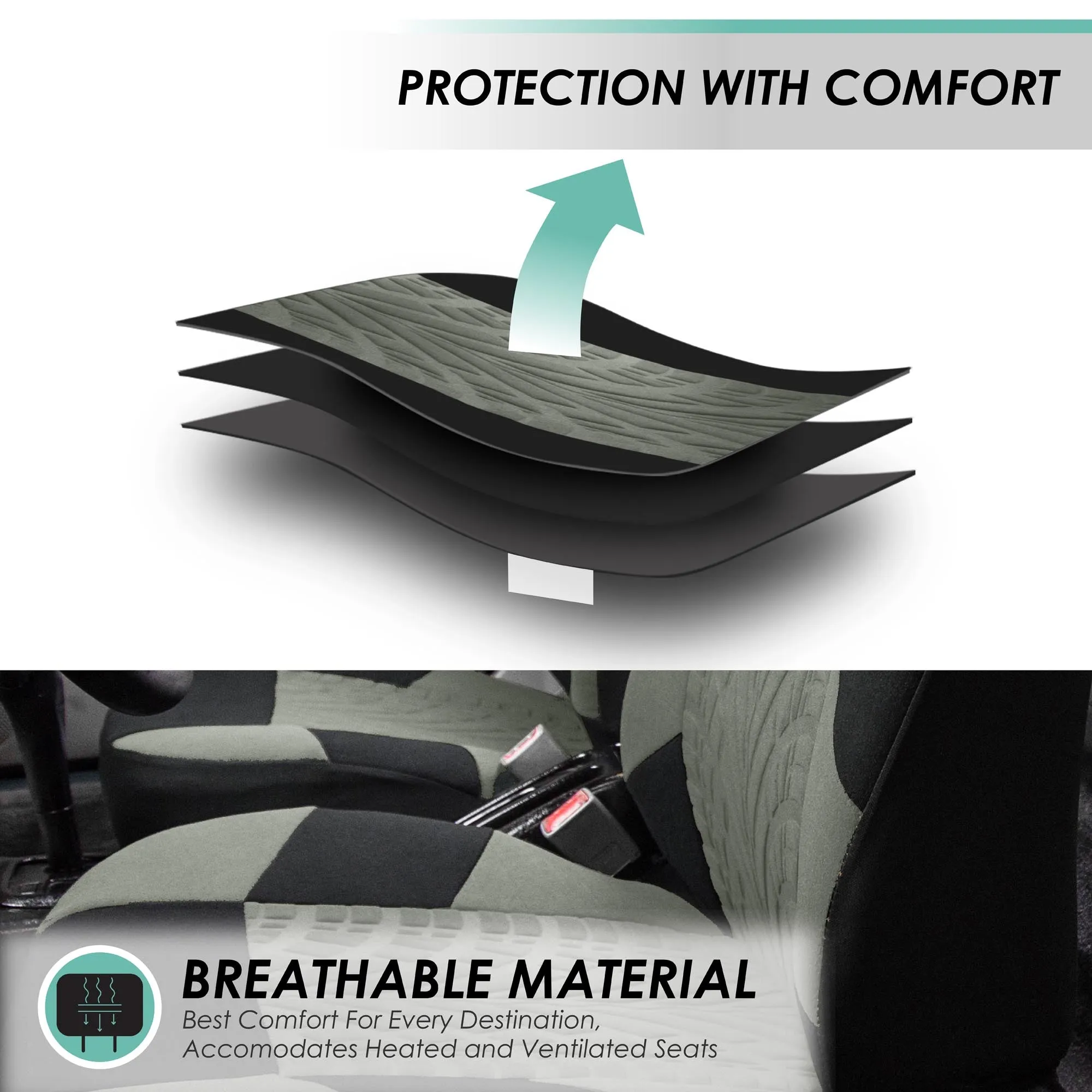 Travel Master Seat Covers - Rear Gray
