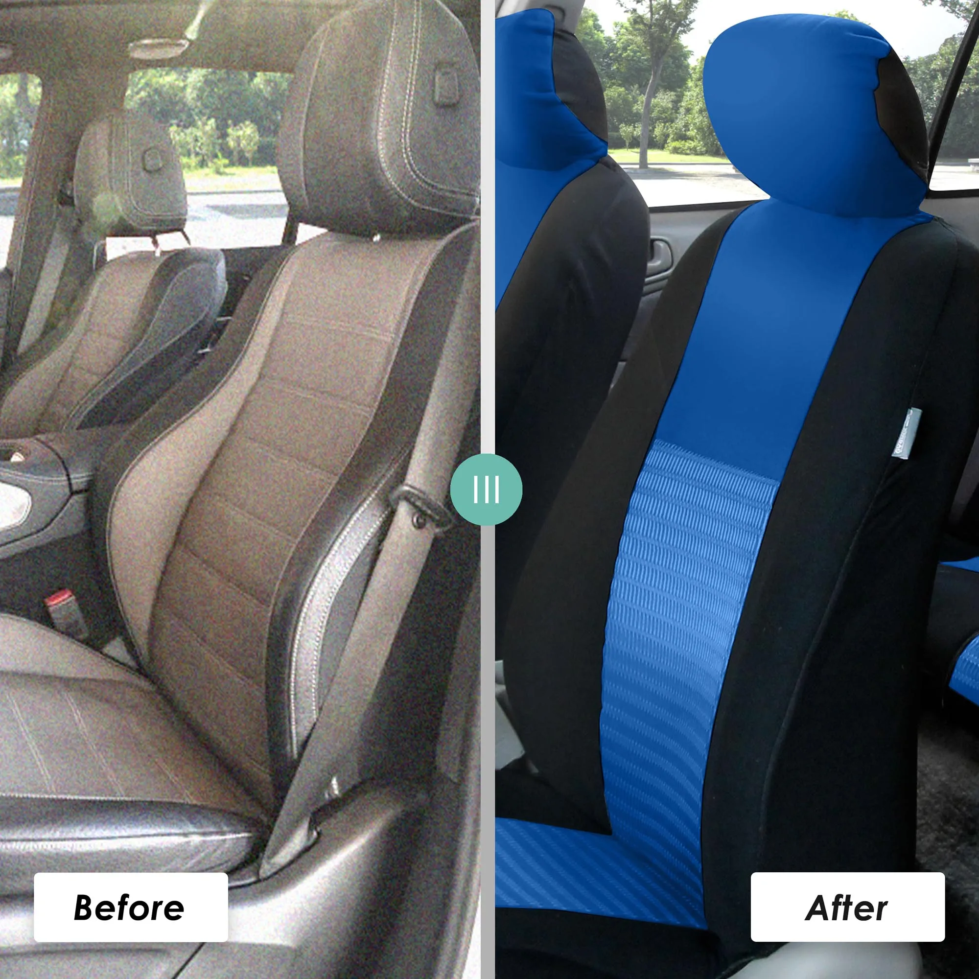 Trendy Elegance 3D Air Mesh 3 Row 7 Seater - Blue Seat Covers