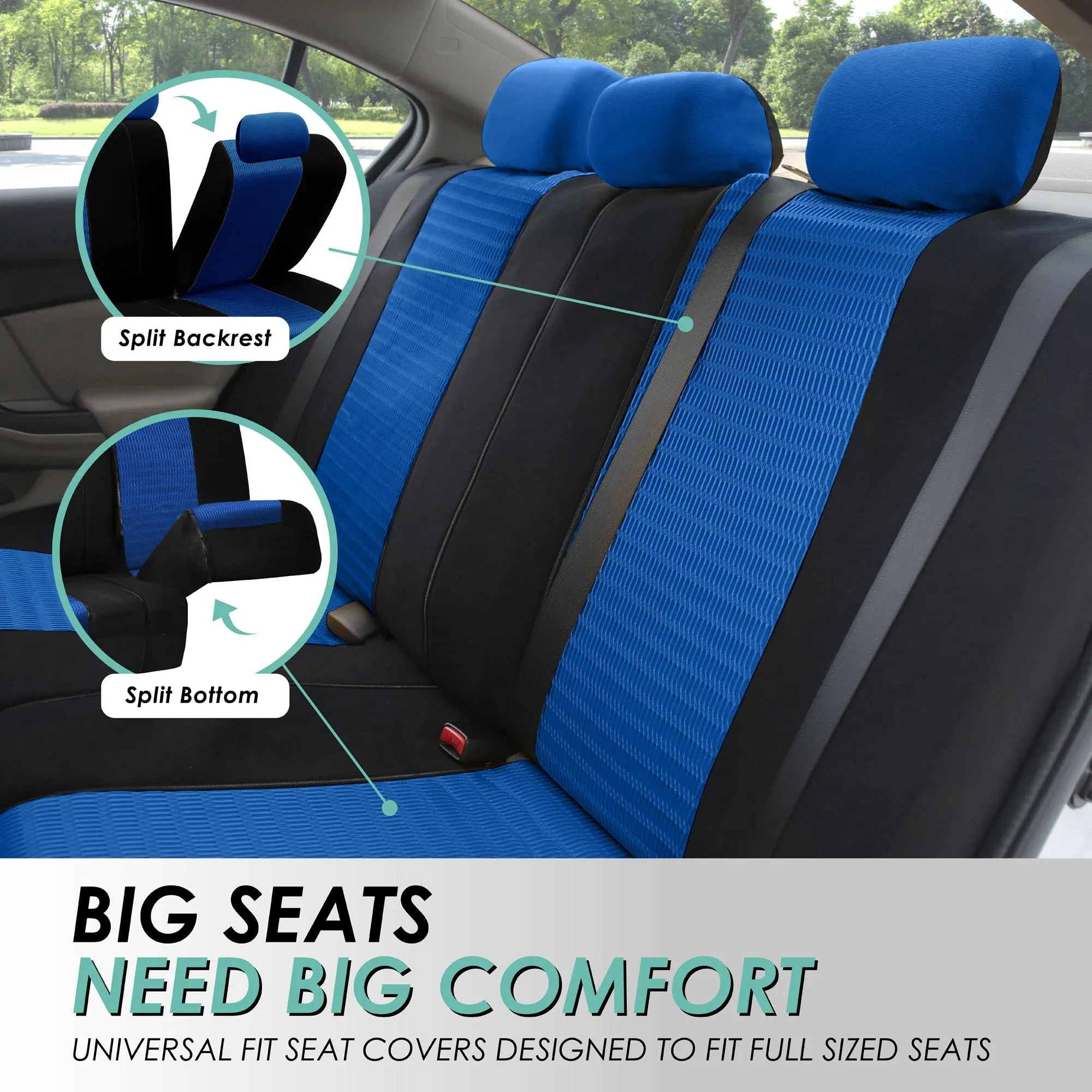 Trendy Elegance 3D Air Mesh 3 Row 7 Seater - Blue Seat Covers