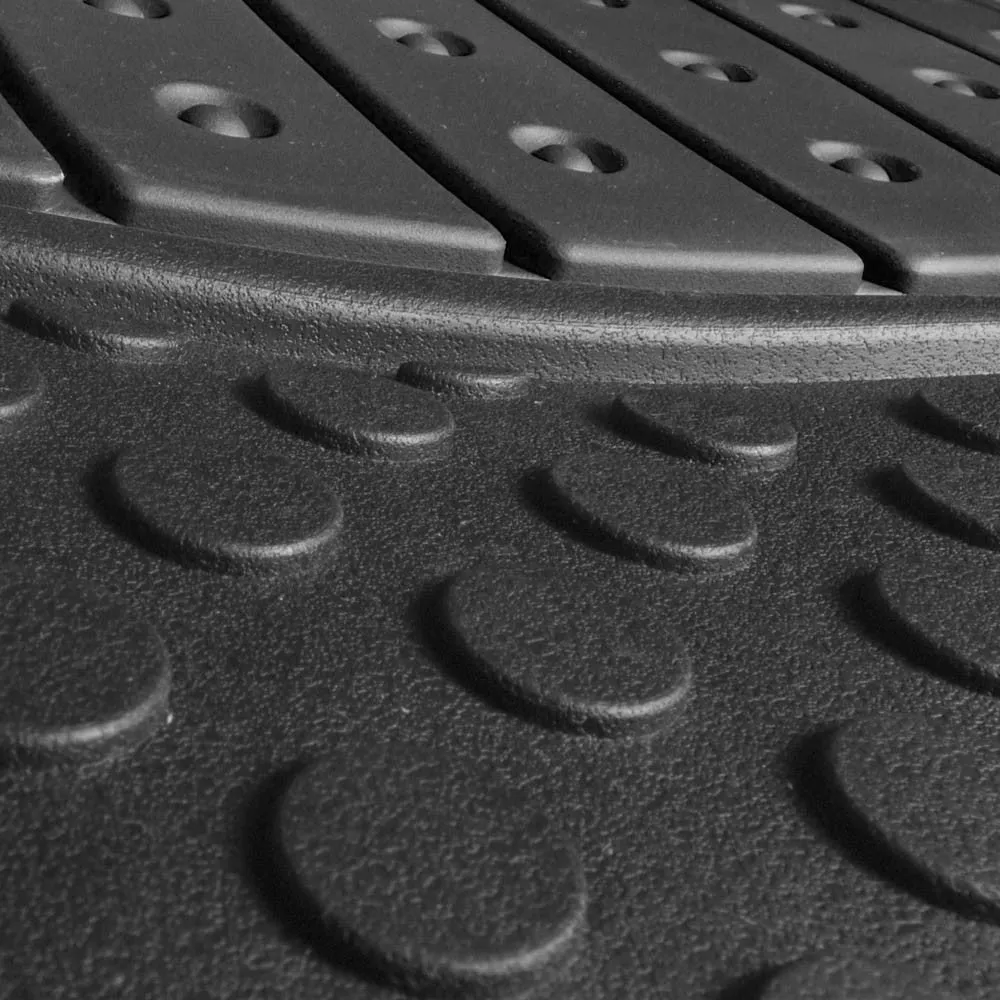 Trimmable ClimaProof Heavy Duty Tall Channel Non-Slip Rubber Floor Mats - Full Set Black