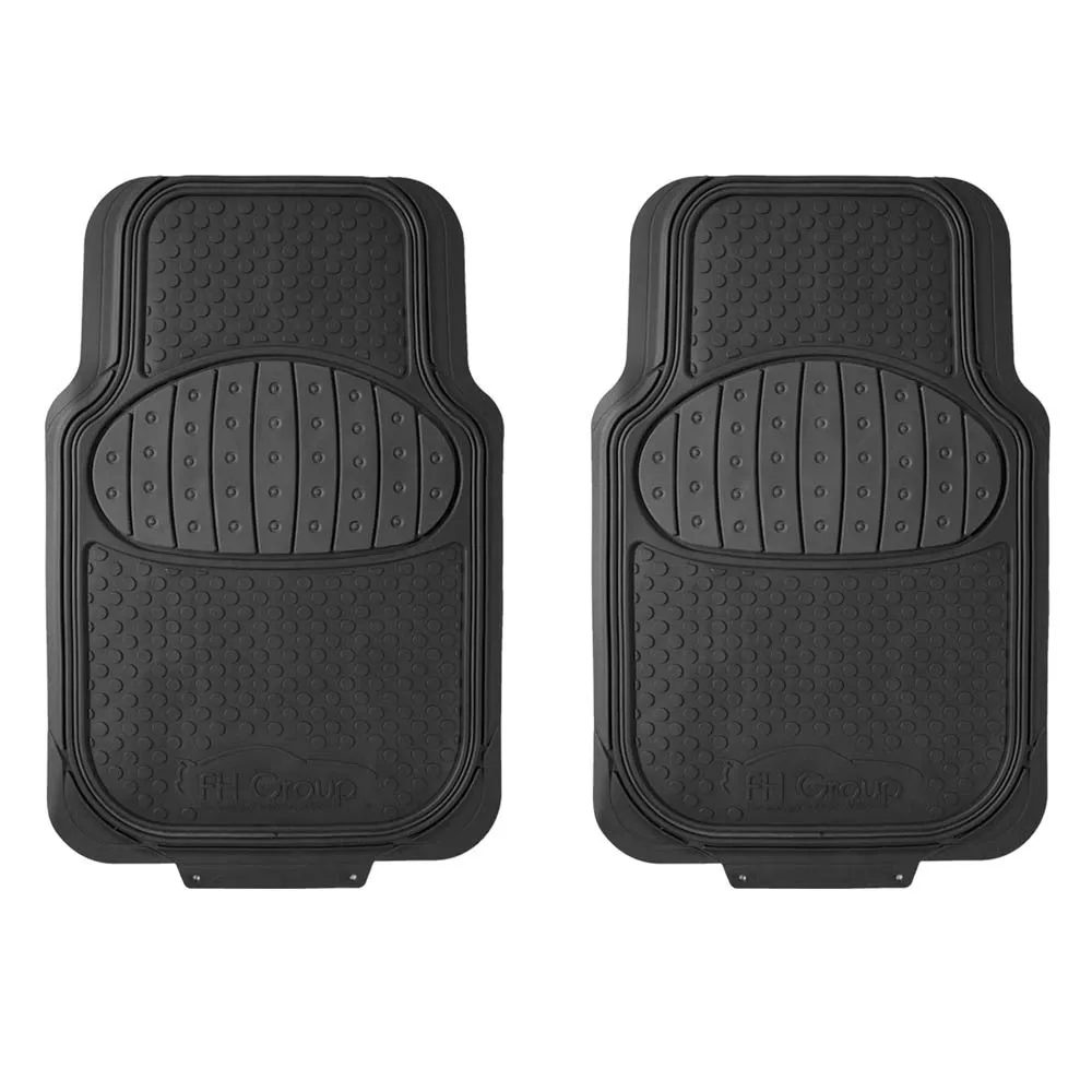 Trimmable ClimaProof Heavy Duty Tall Channel Non-Slip Rubber Floor Mats - Full Set Black