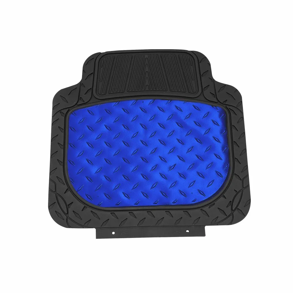 Trimmable ClimaProof High Quality Metallic Non-Slip Rubber Floor Mats - Full Set Blue
