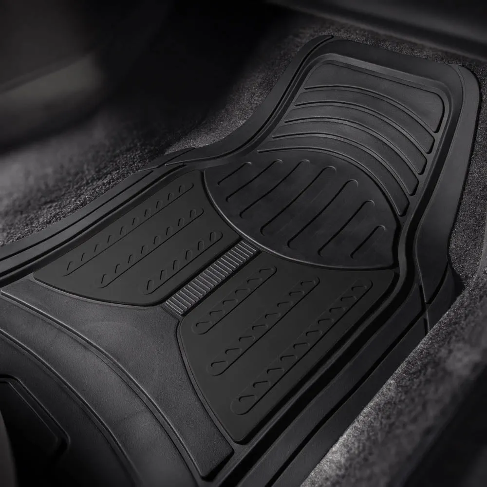 Trimmable ClimaProof Monster Eye Non-Slip Rubber Floor Mats - Full Set Black