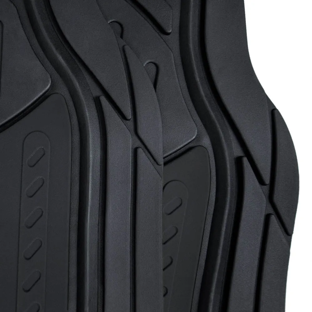 Trimmable ClimaProof Monster Eye Non-Slip Rubber Floor Mats - Full Set Black