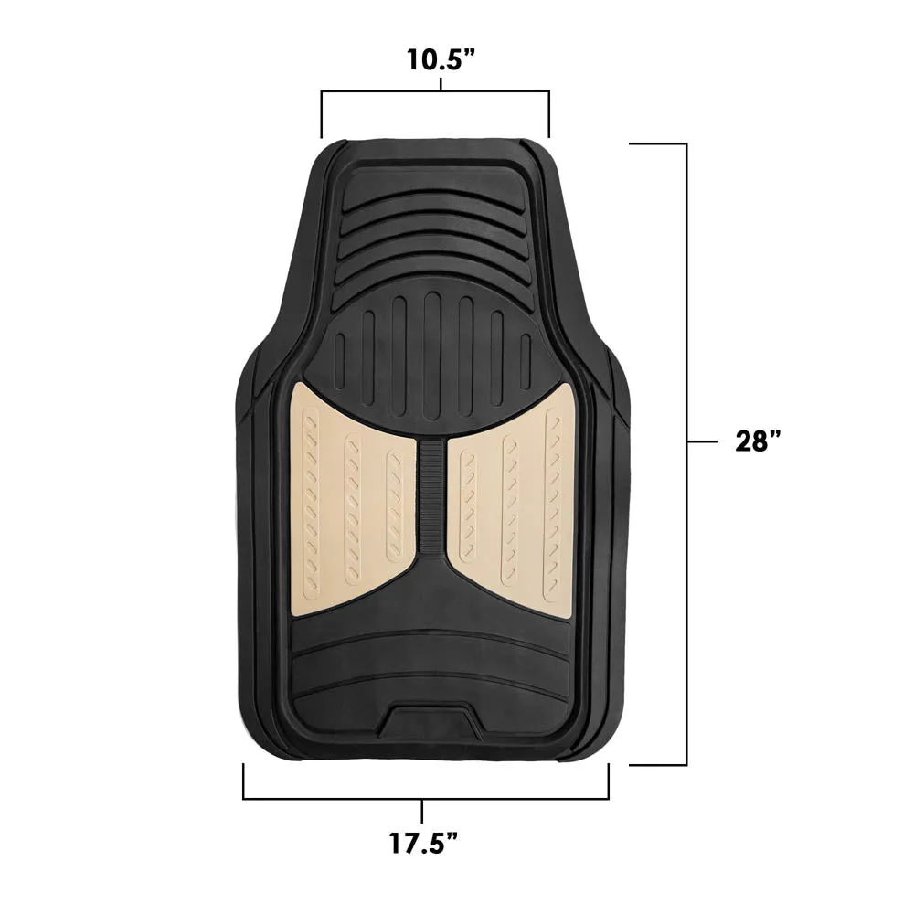Trimmable ClimaProof Monster Eye Non-Slip Rubber Floor Mats - Full Set Burgundy