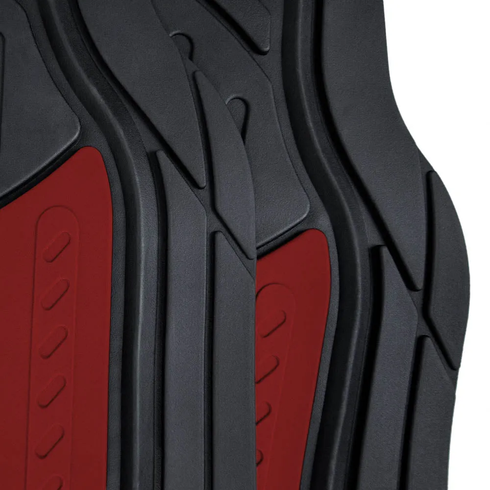 Trimmable ClimaProof Monster Eye Non-Slip Rubber Floor Mats - Full Set Burgundy
