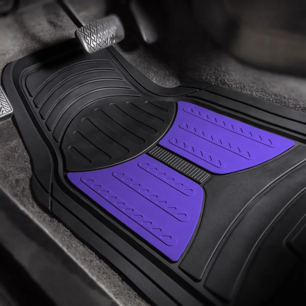 Trimmable ClimaProof Monster Eye Non-Slip Rubber Floor Mats - Full Set Indigo Blue
