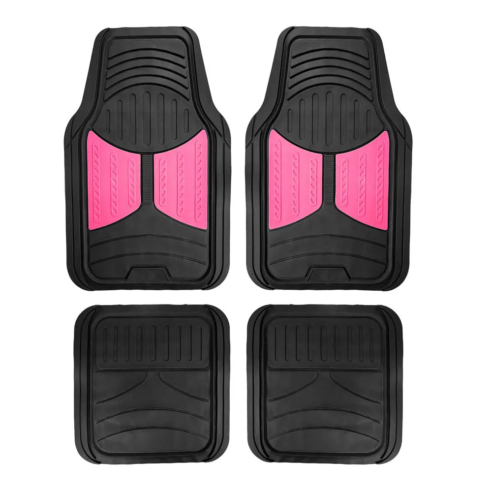 Trimmable ClimaProof Monster Eye Non-Slip Rubber Floor Mats - Full Set Pink