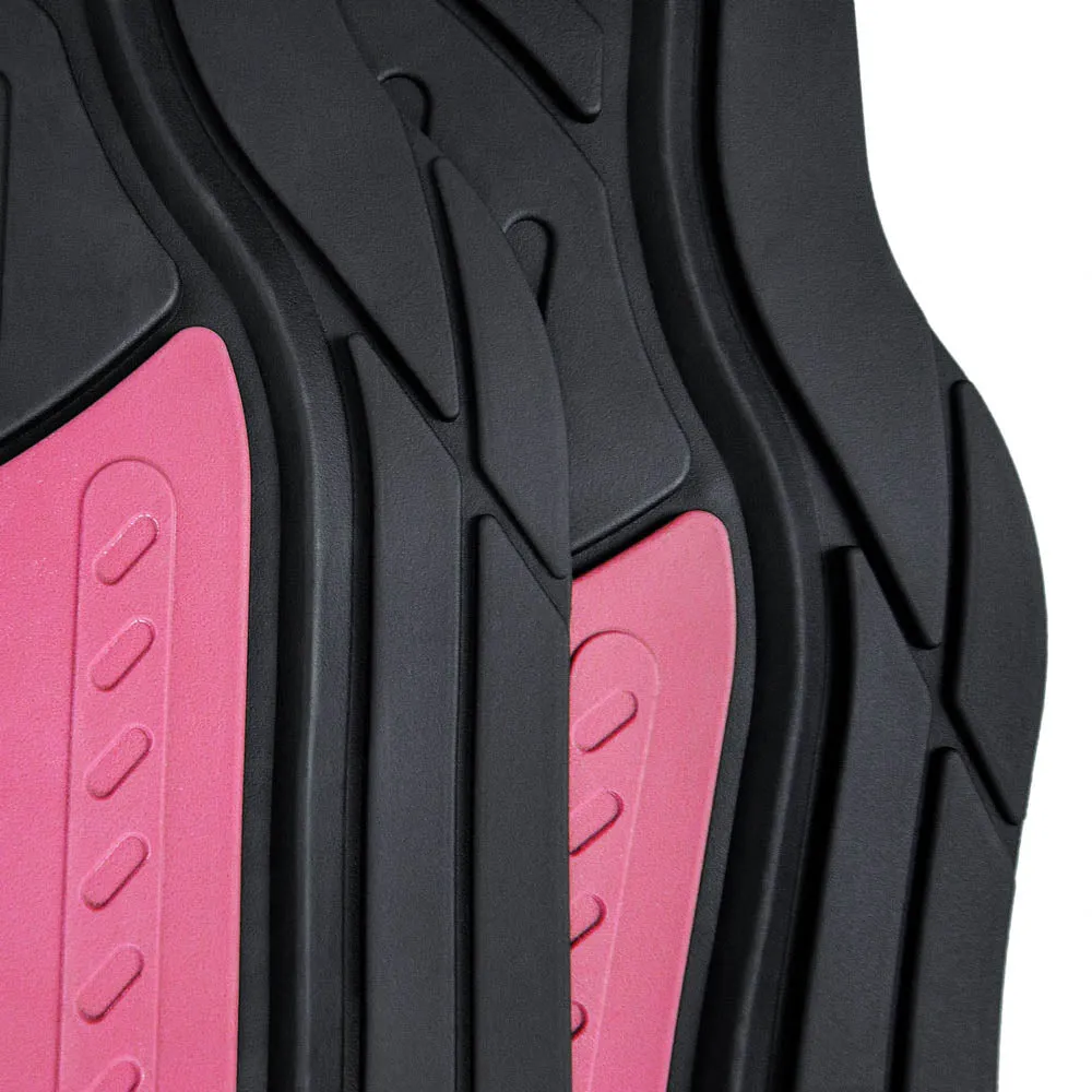 Trimmable ClimaProof Monster Eye Non-Slip Rubber Floor Mats - Full Set Pink
