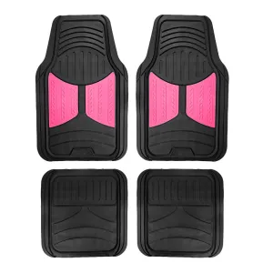 Trimmable ClimaProof Monster Eye Non-Slip Rubber Floor Mats - Full Set Pink