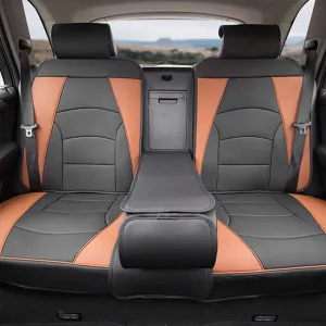 Ultra Comfort Deluxe Leatherette Bench Seat Cushions - Rear Brown