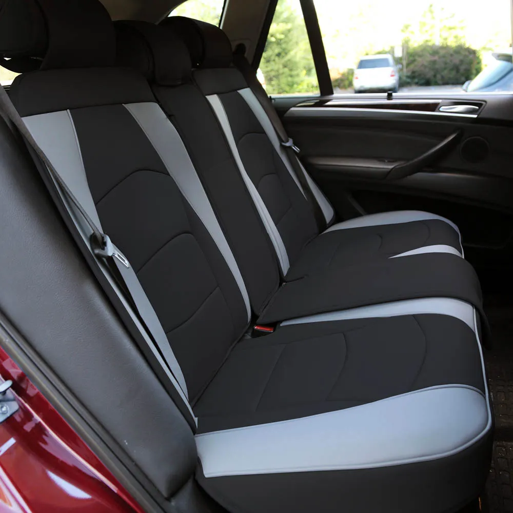 Ultra Comfort Deluxe Leatherette Bench Seat Cushions - Rear Gray / Black