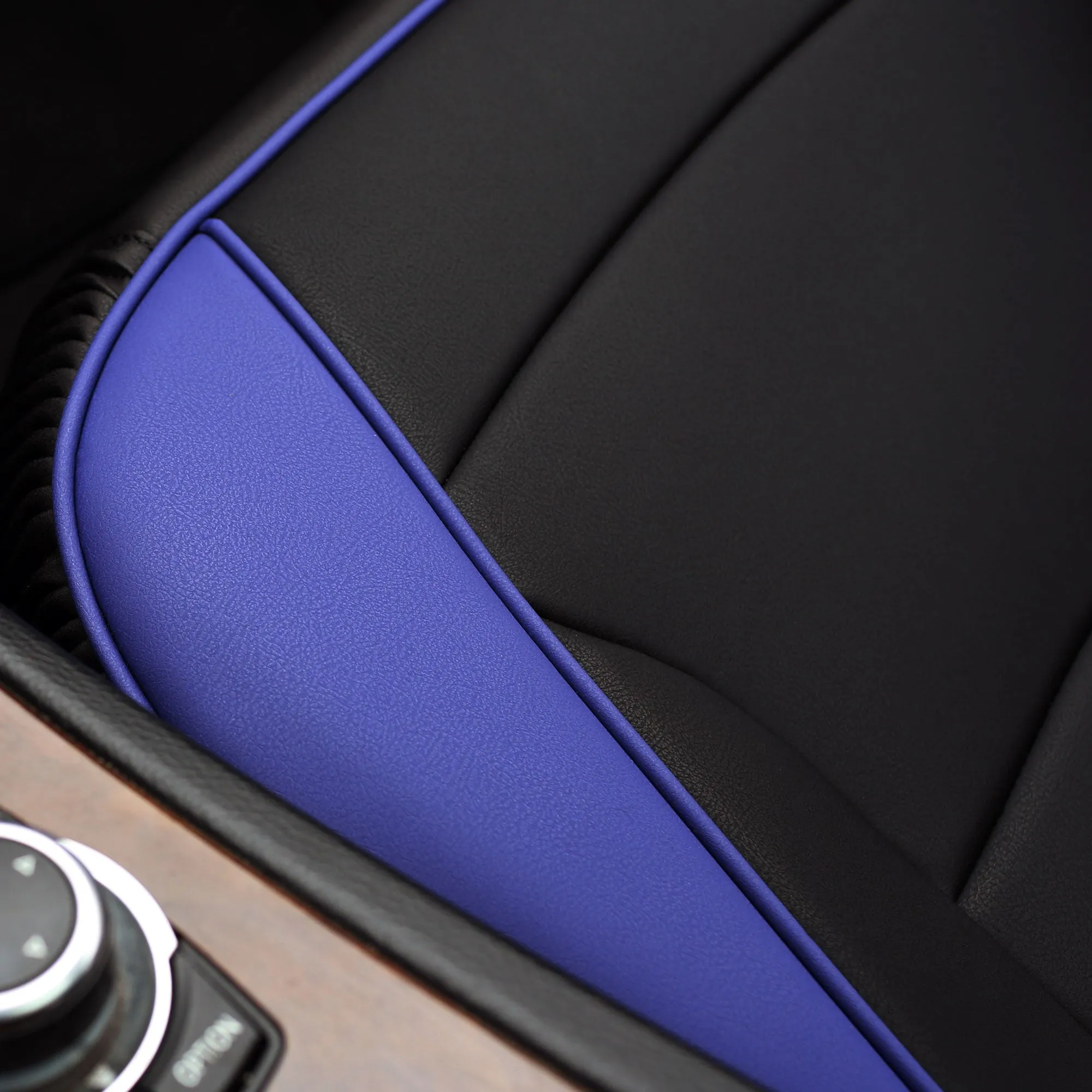 Ultra Comfort Deluxe Leatherette Seat Cushions - Front Set Blue